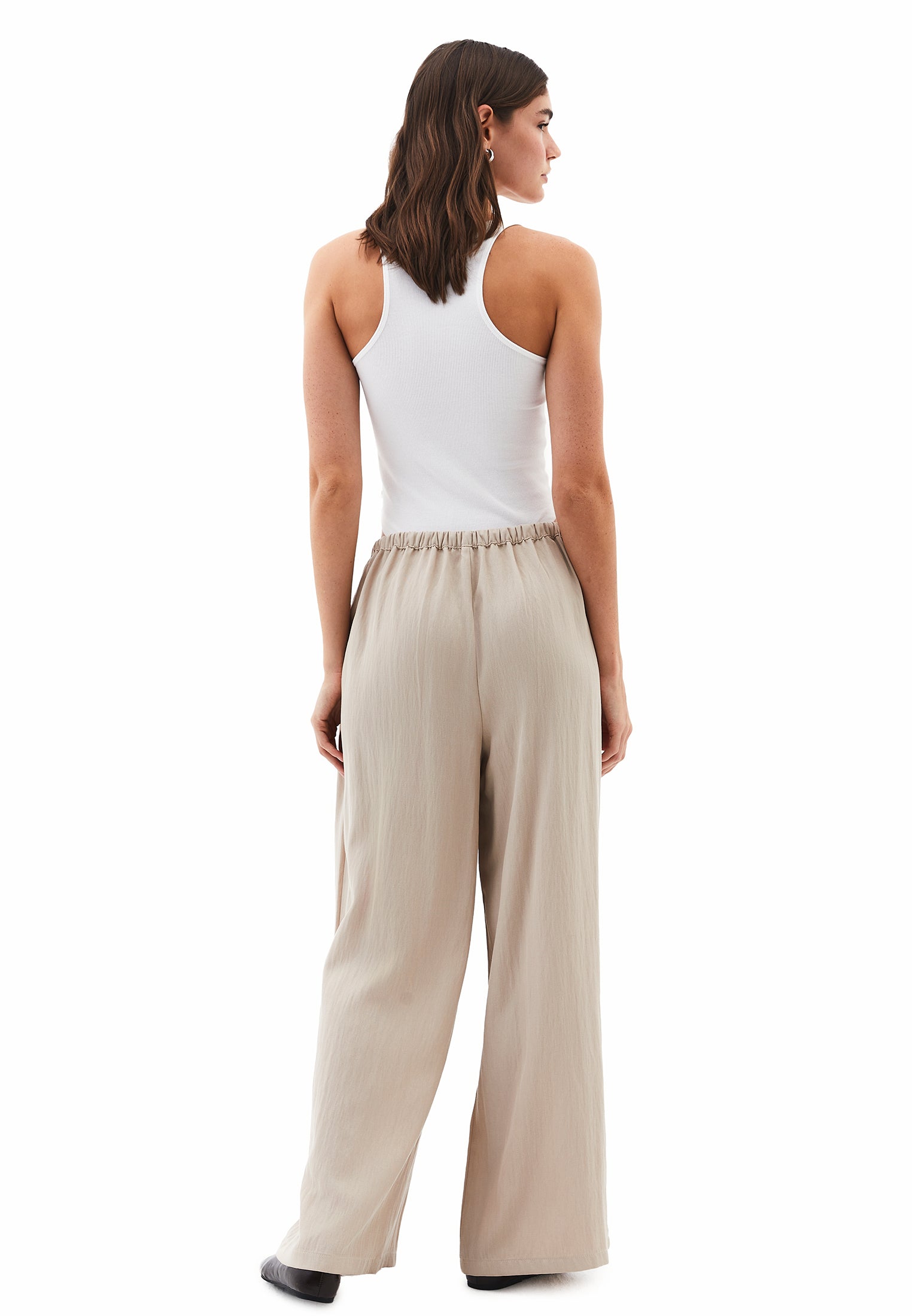 High waisted trousers with belt detail - FEATHER GRAY
