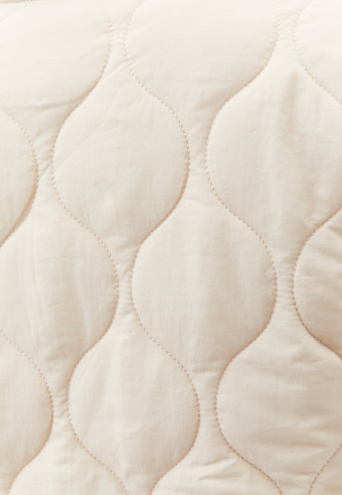 High Collar Quilted Coat - Beige