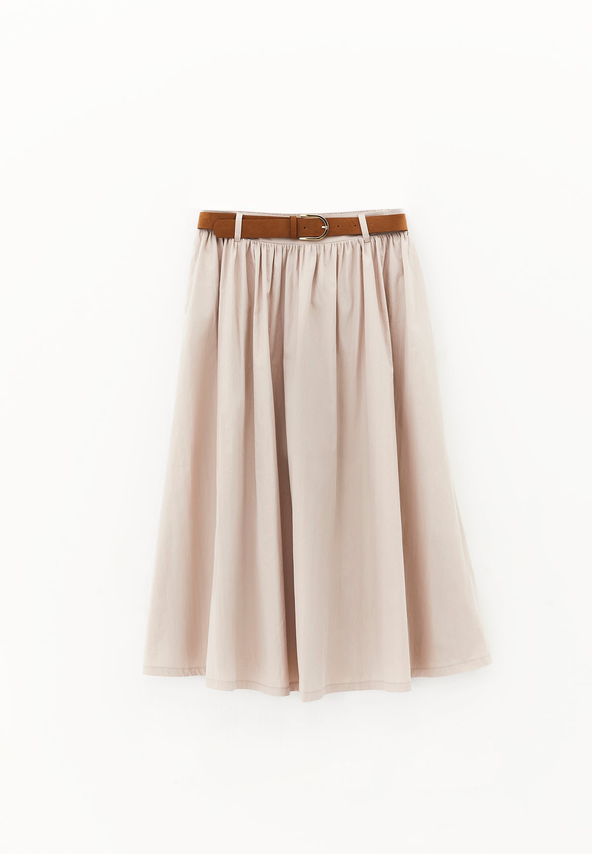 A-Line Long Skirt - Beige