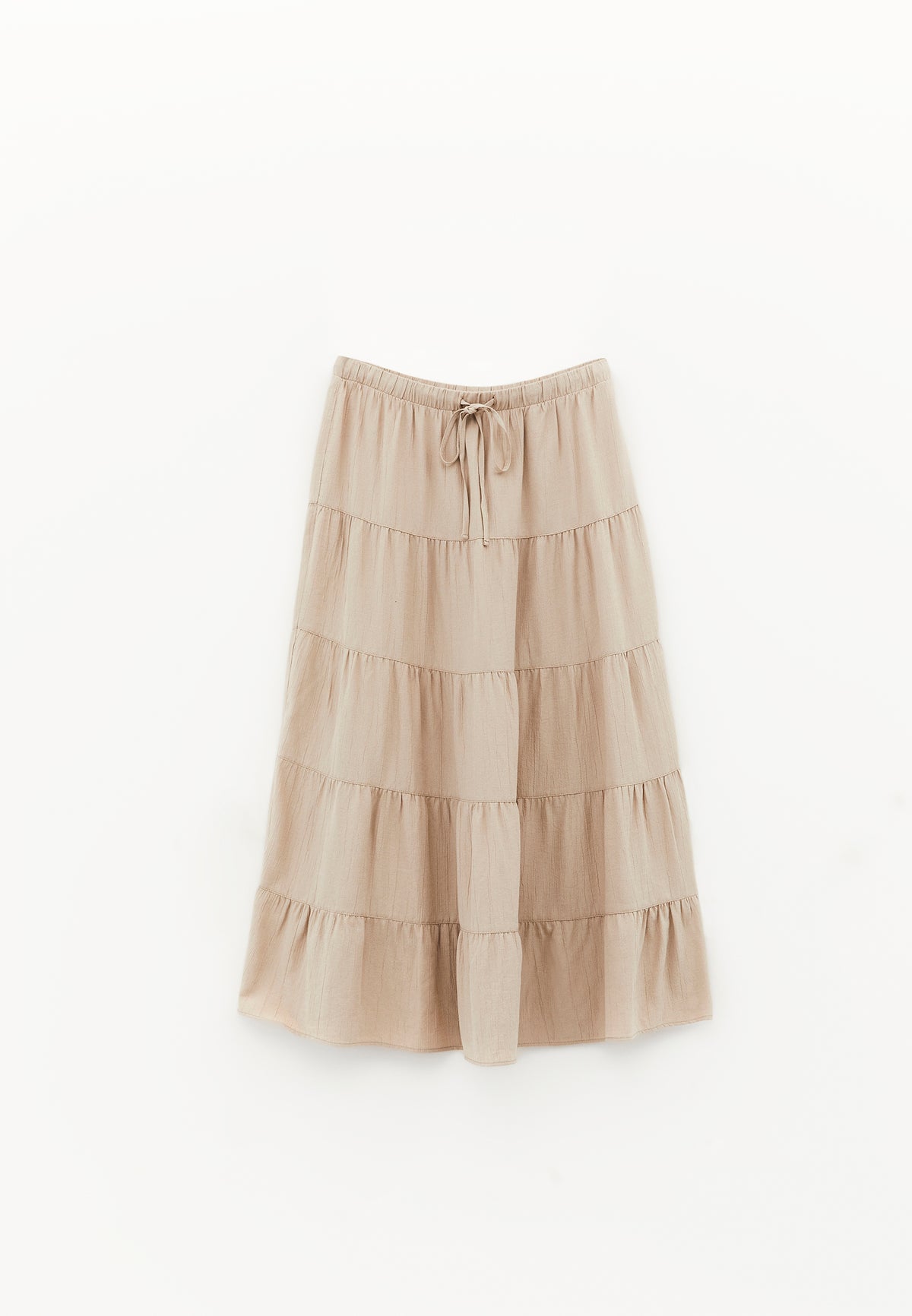 A-Line Midi Skirt - Beige