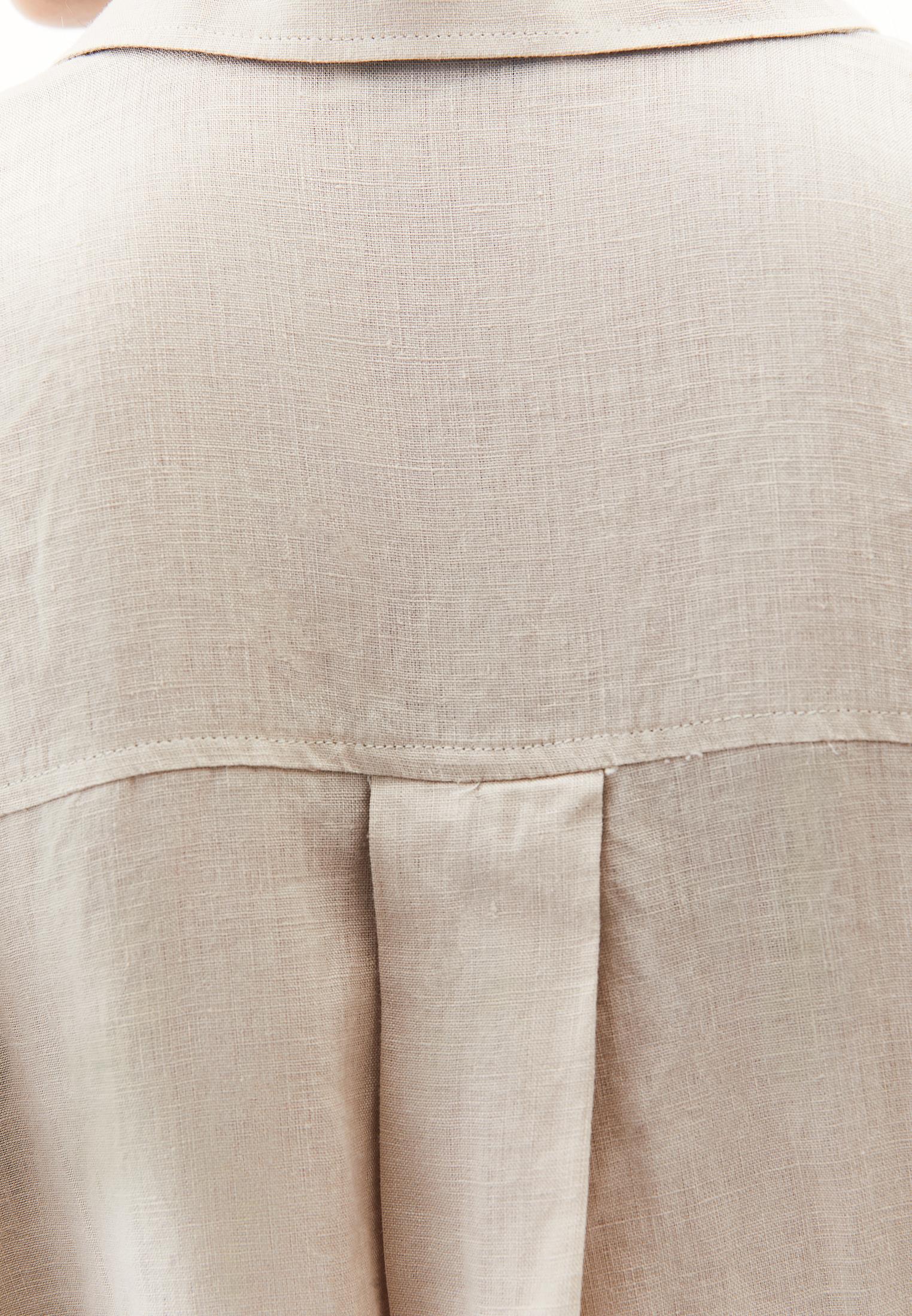 Linen Shirt With Large Fit And Buttons - FEATHER GRAY