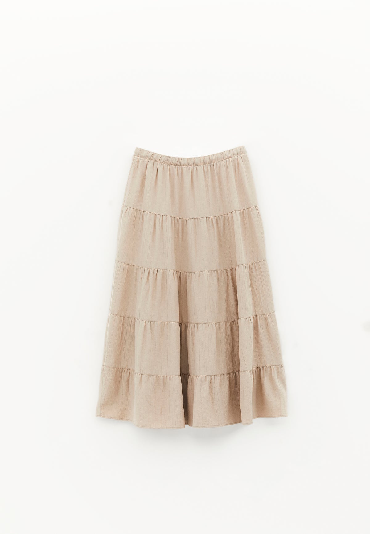 A-Line Midi Skirt - Beige