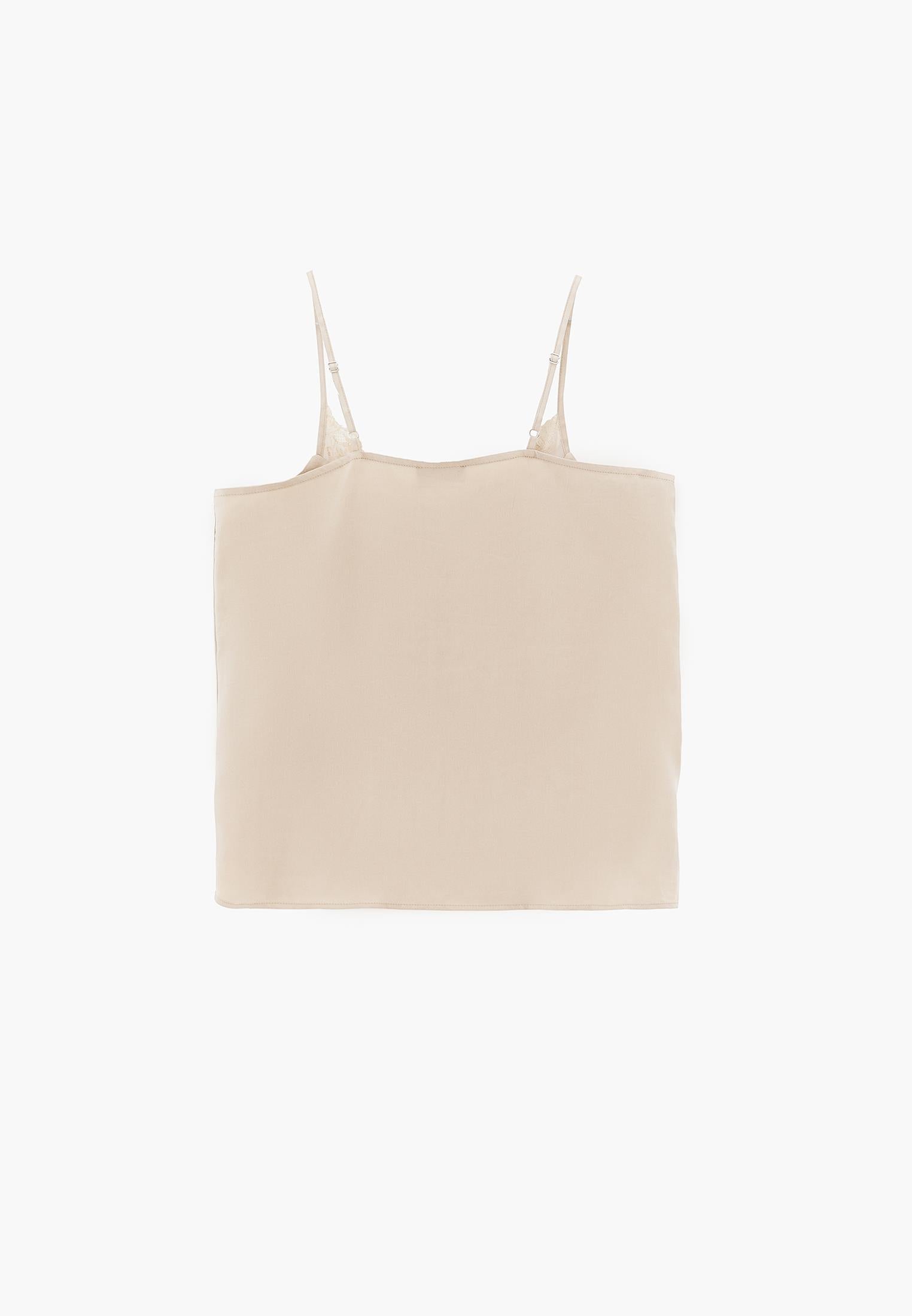 Sleeveless Top With V Neck - FEATHER GRAY