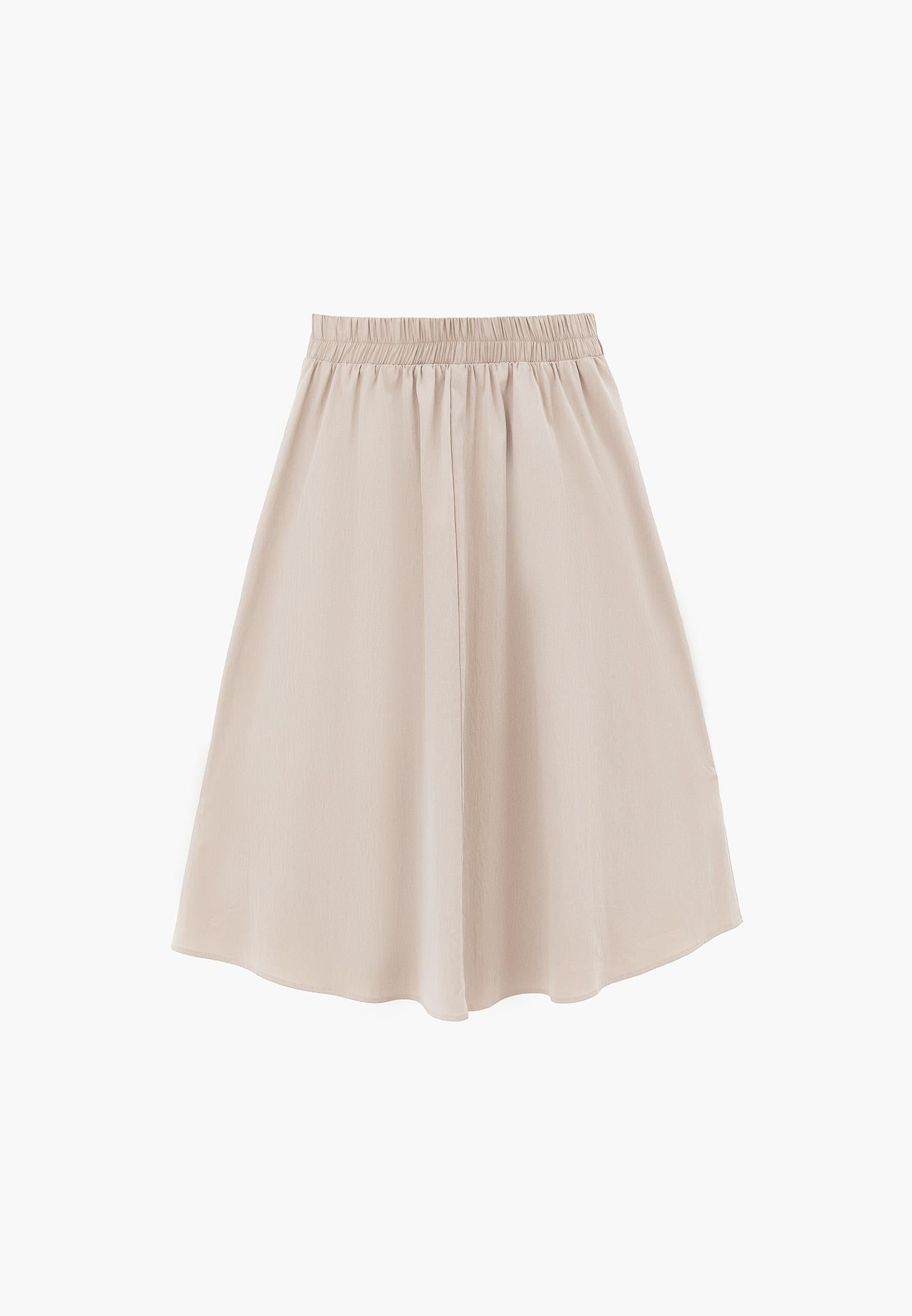 Pleated Long Skirt - FEATHER GRAY