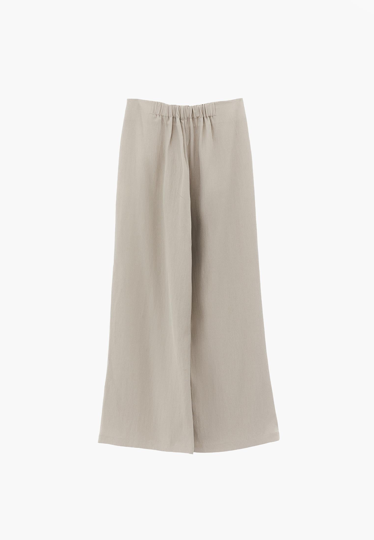 Pleated Ultra High Waist Wide Leg Pants - FEATHER GRAY