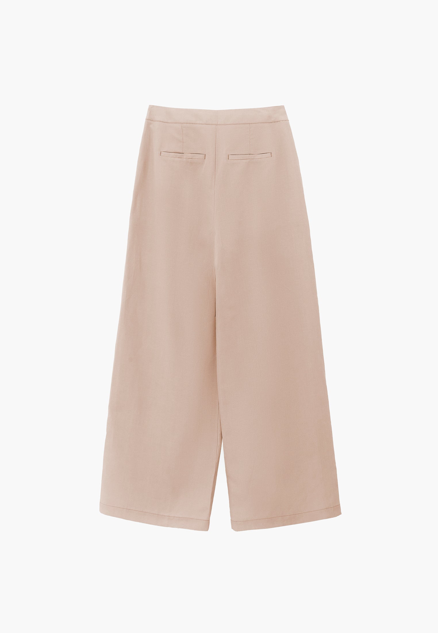 Belted High Waist Wide Leg Pants - FEATHER GRAY