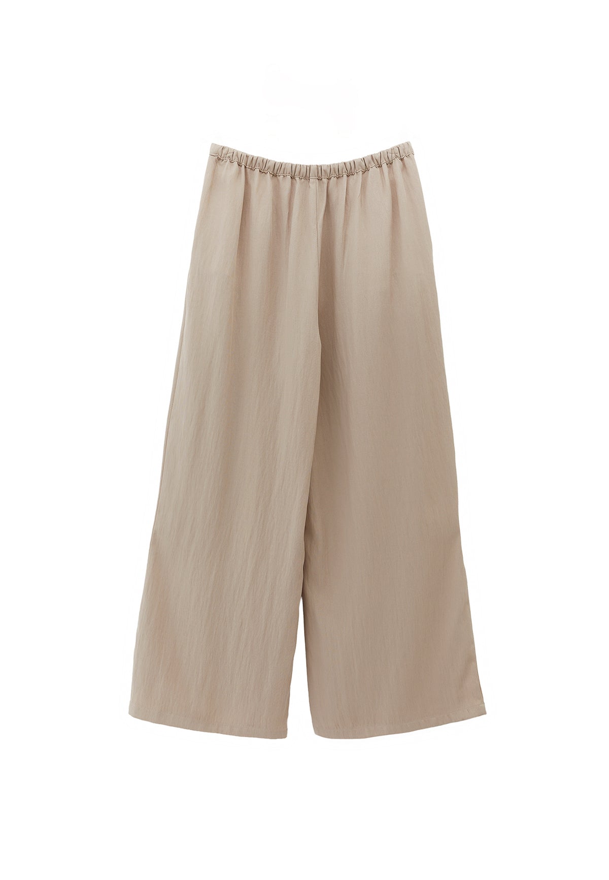 High Waist Trousers With Belt Detail - Beige