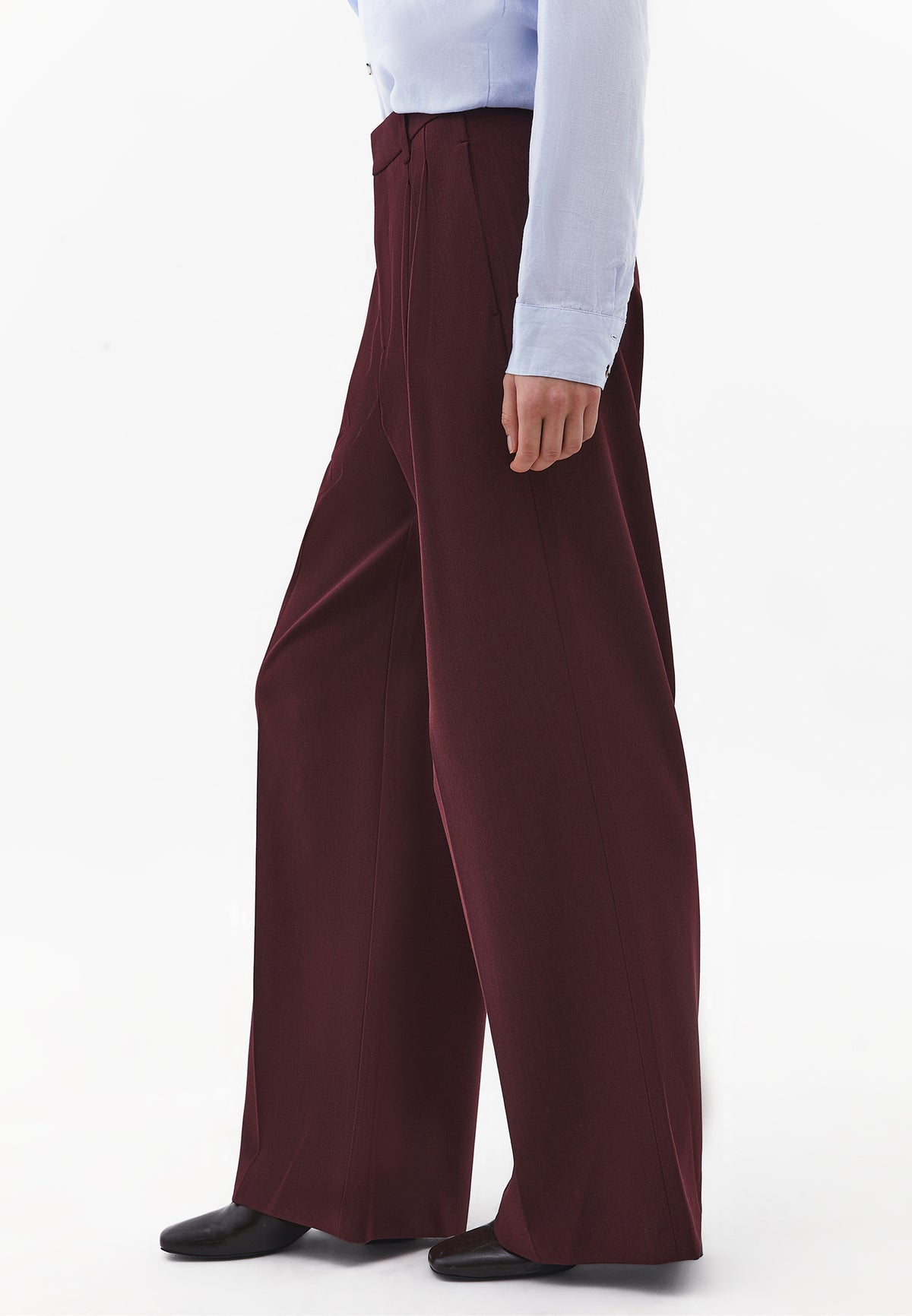 Pleated Wide Leg Pants - Purple