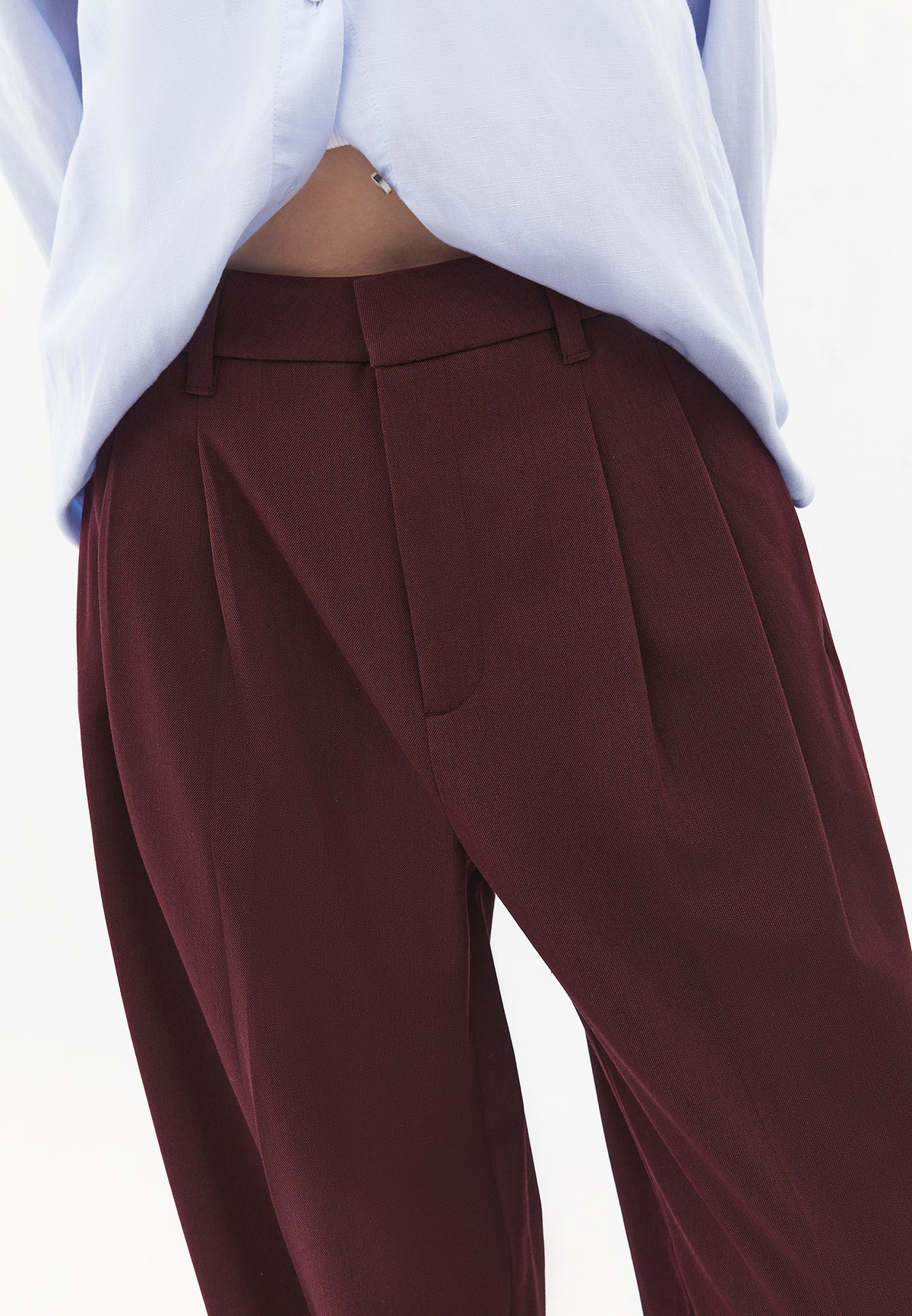 Pleated Wide Leg Pants - Purple