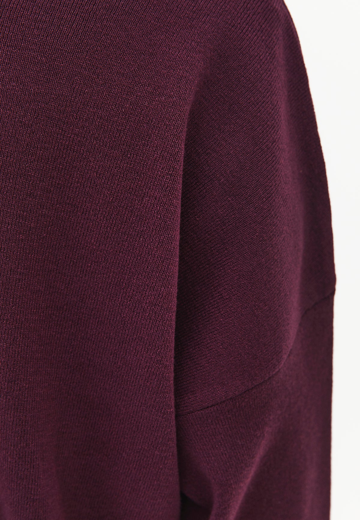 V Neck Long Sleeve Sweater - FIG