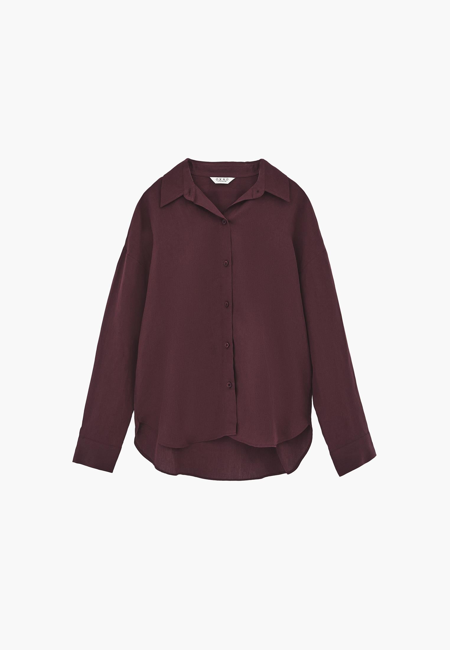 Loose Fit Button Detailed Long Sleeve Shirt - FIG