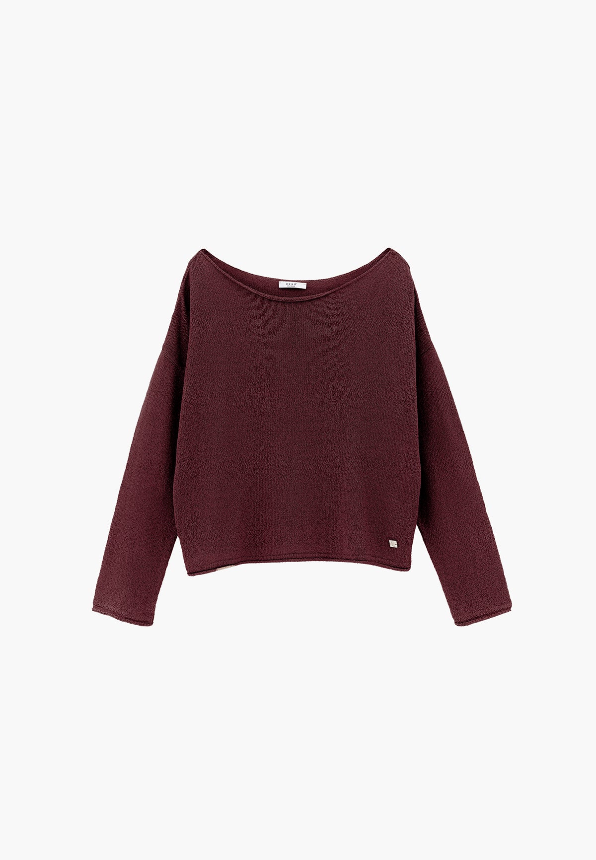 Boat Neck Bouclé Sweater - FIG