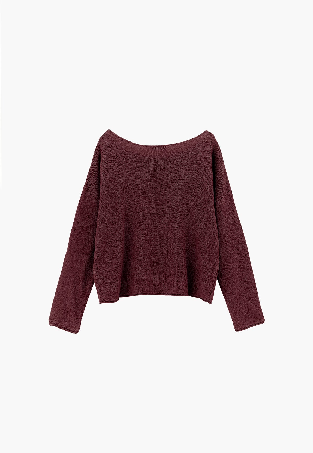 Boat Neck Bouclé Sweater - FIG