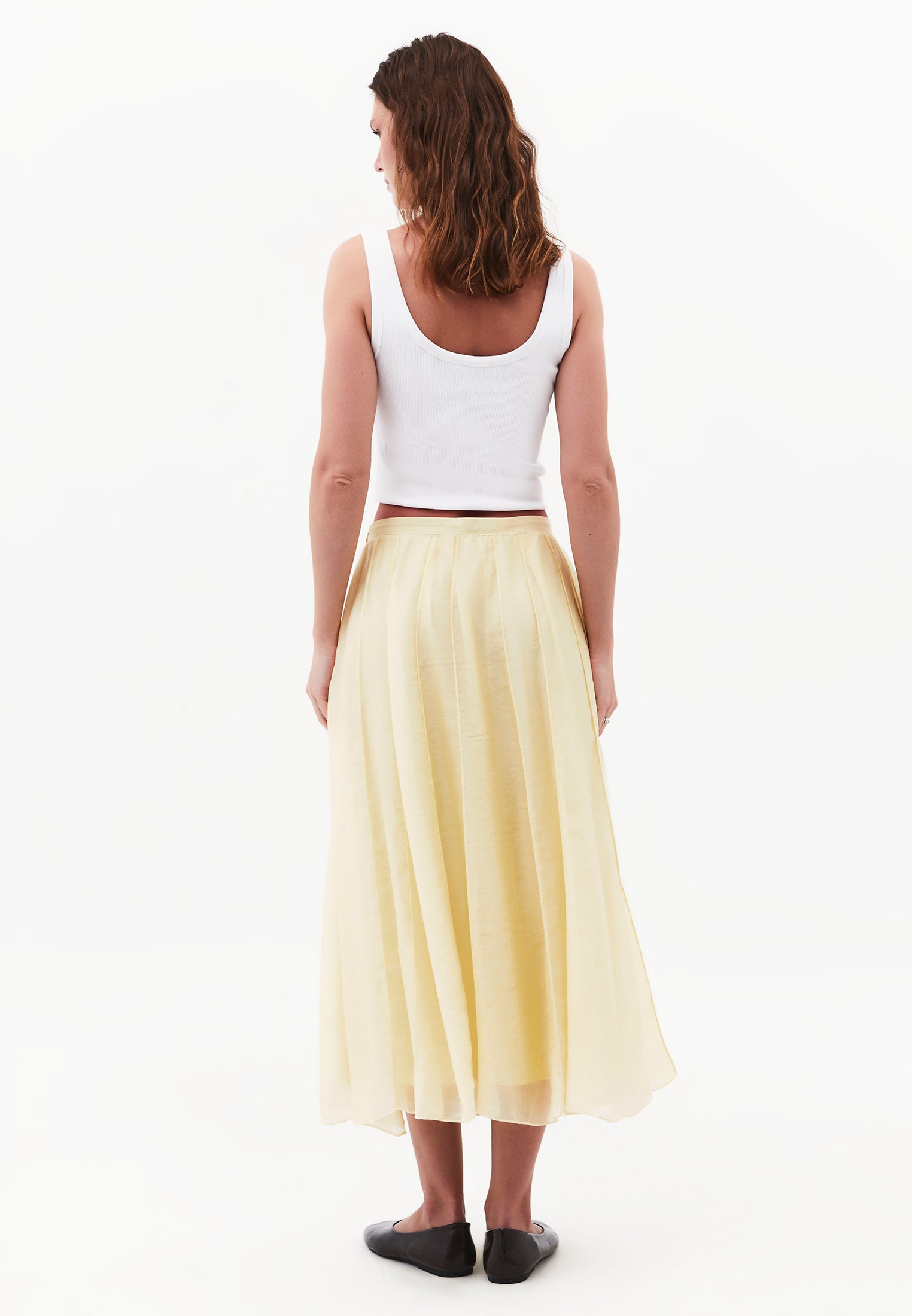 High Waist Flared Midi Skirt - FLAN