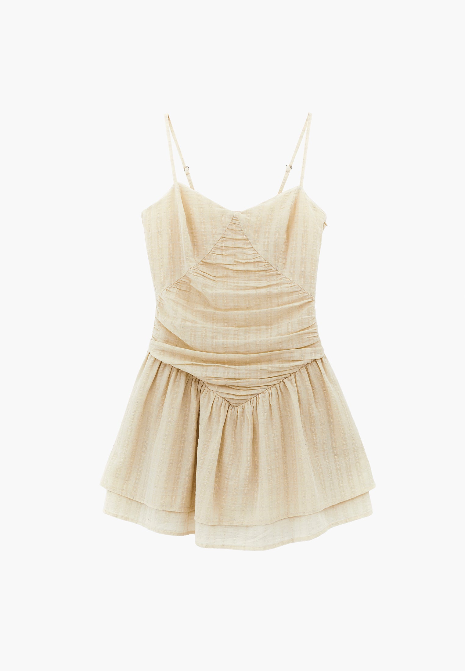 Sleeveless Dress In A-Line With Plaid Pattern - FLAN