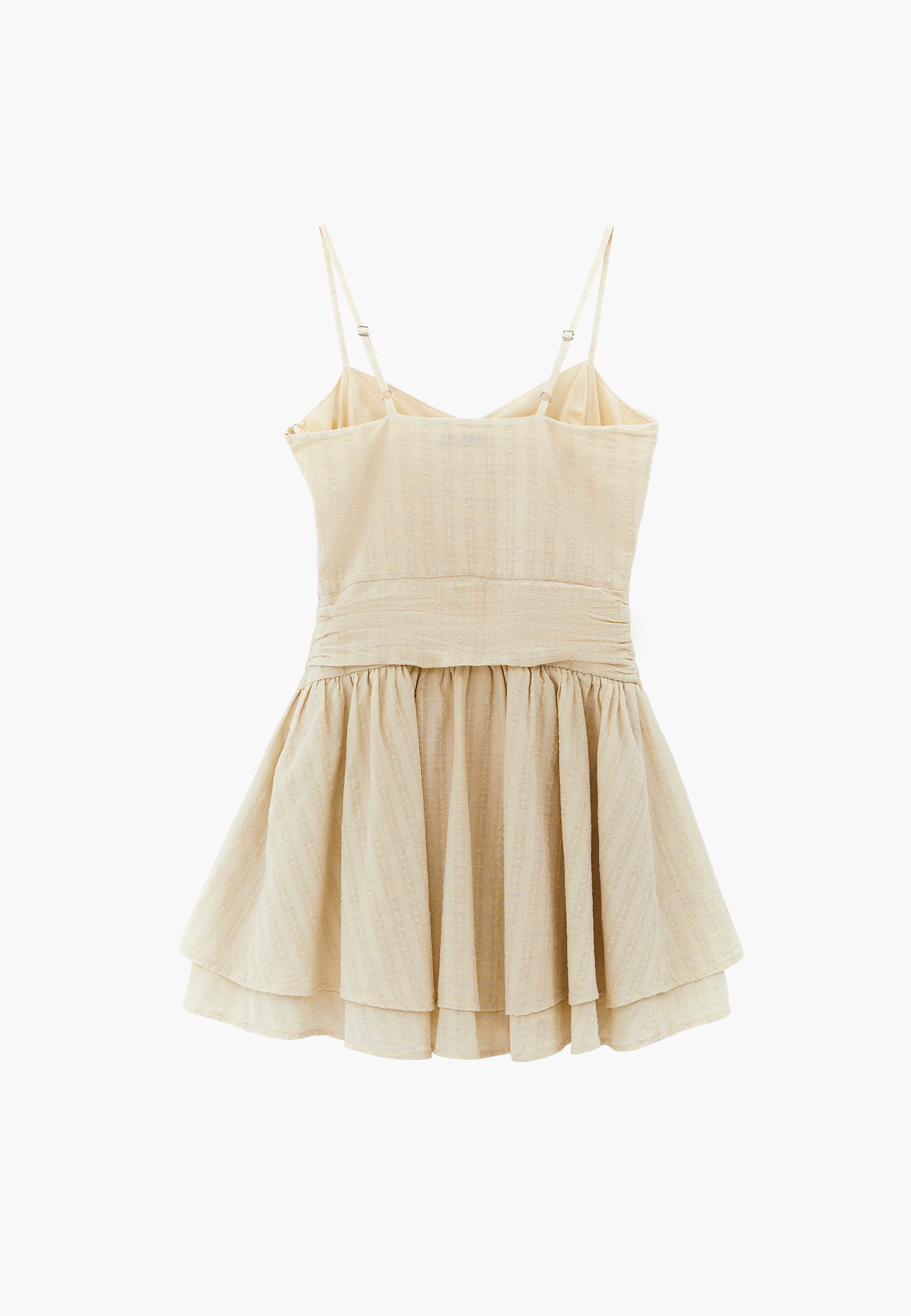 Sleeveless Dress In A-Line With Plaid Pattern - FLAN