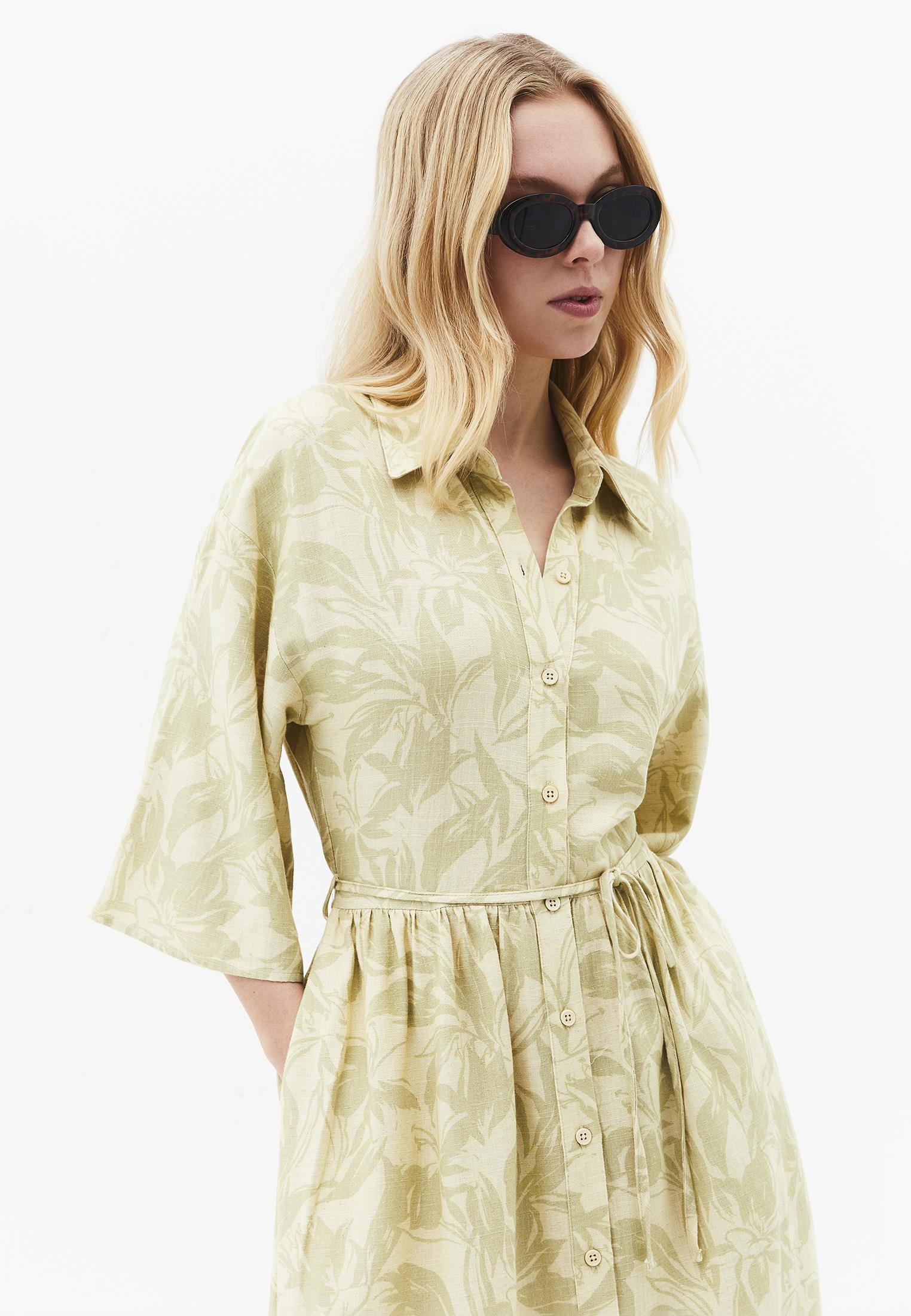 Flared Long Printed Dress - FLORAL COMB