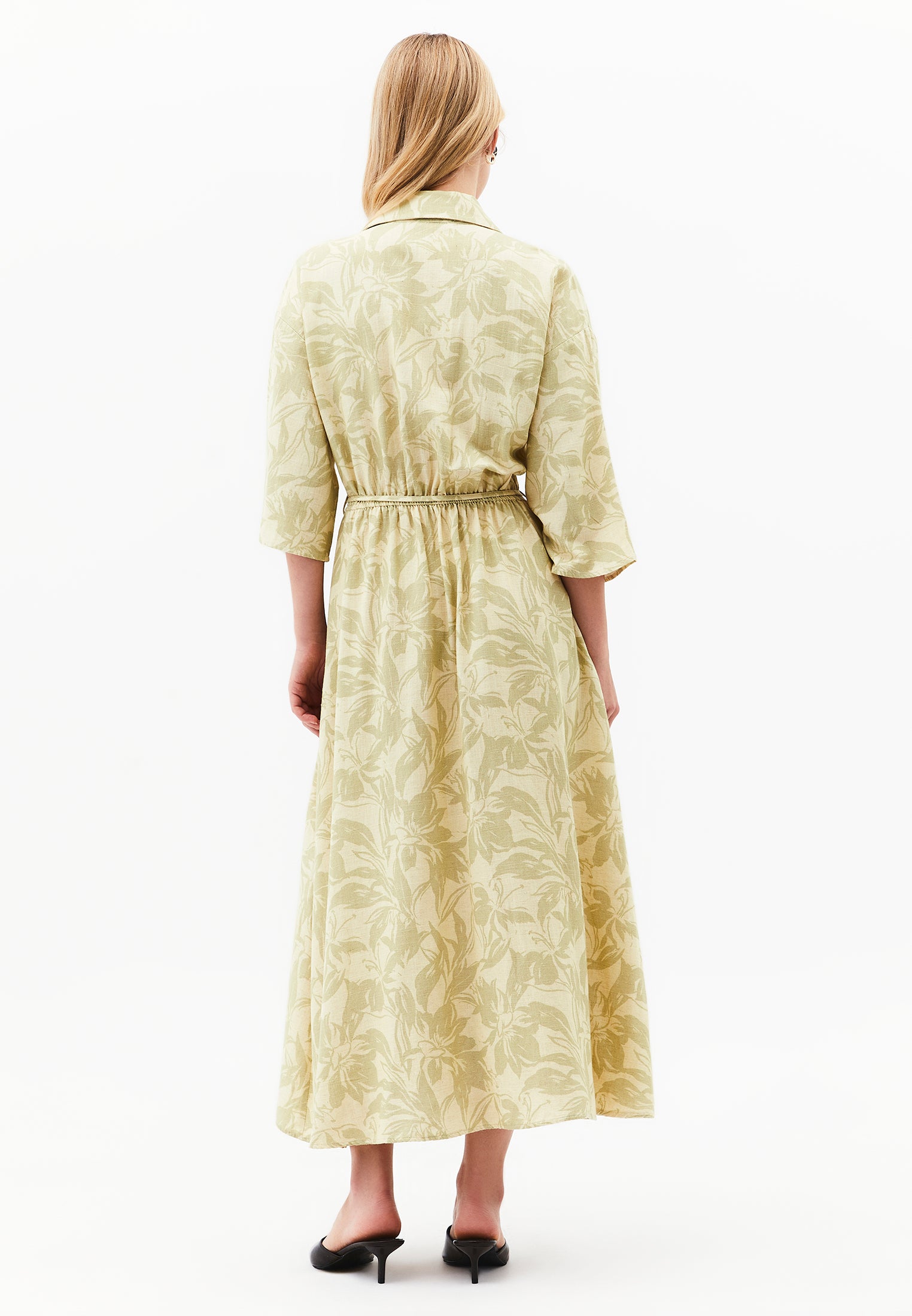 Flared Long Printed Dress - FLORAL COMB
