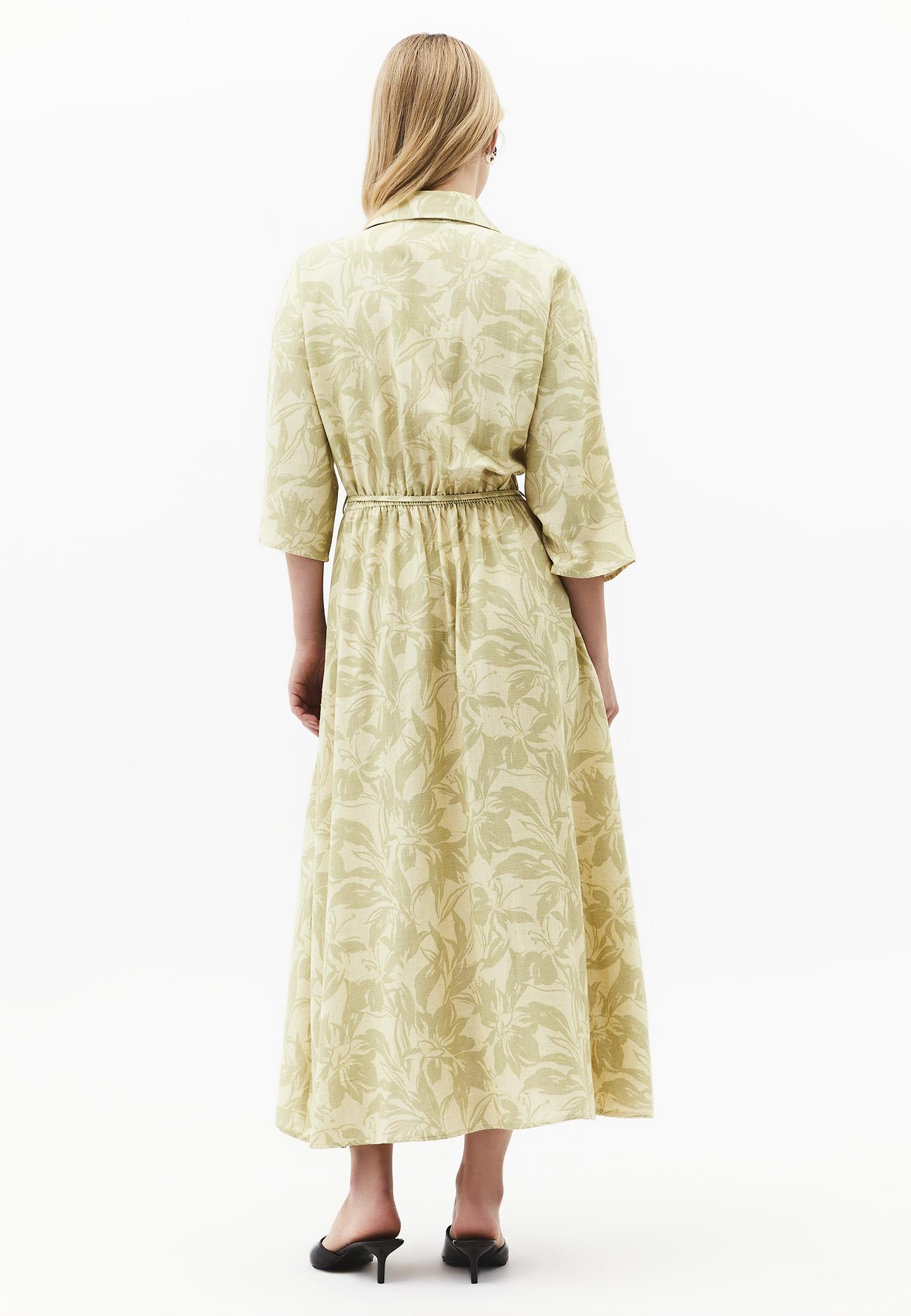 Flared Long Printed Dress - FLORAL COMB