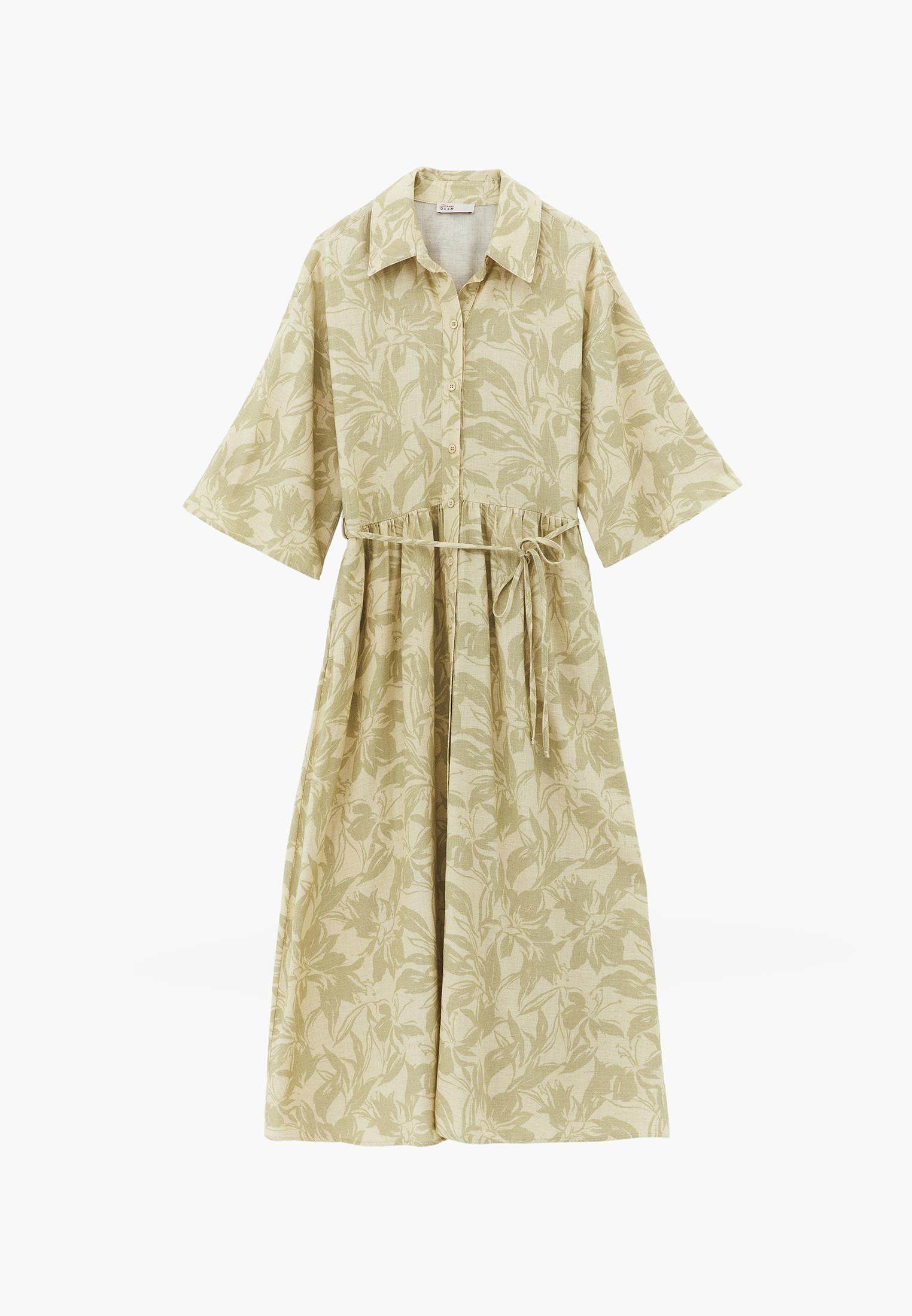 Flared Long Printed Dress - FLORAL COMB