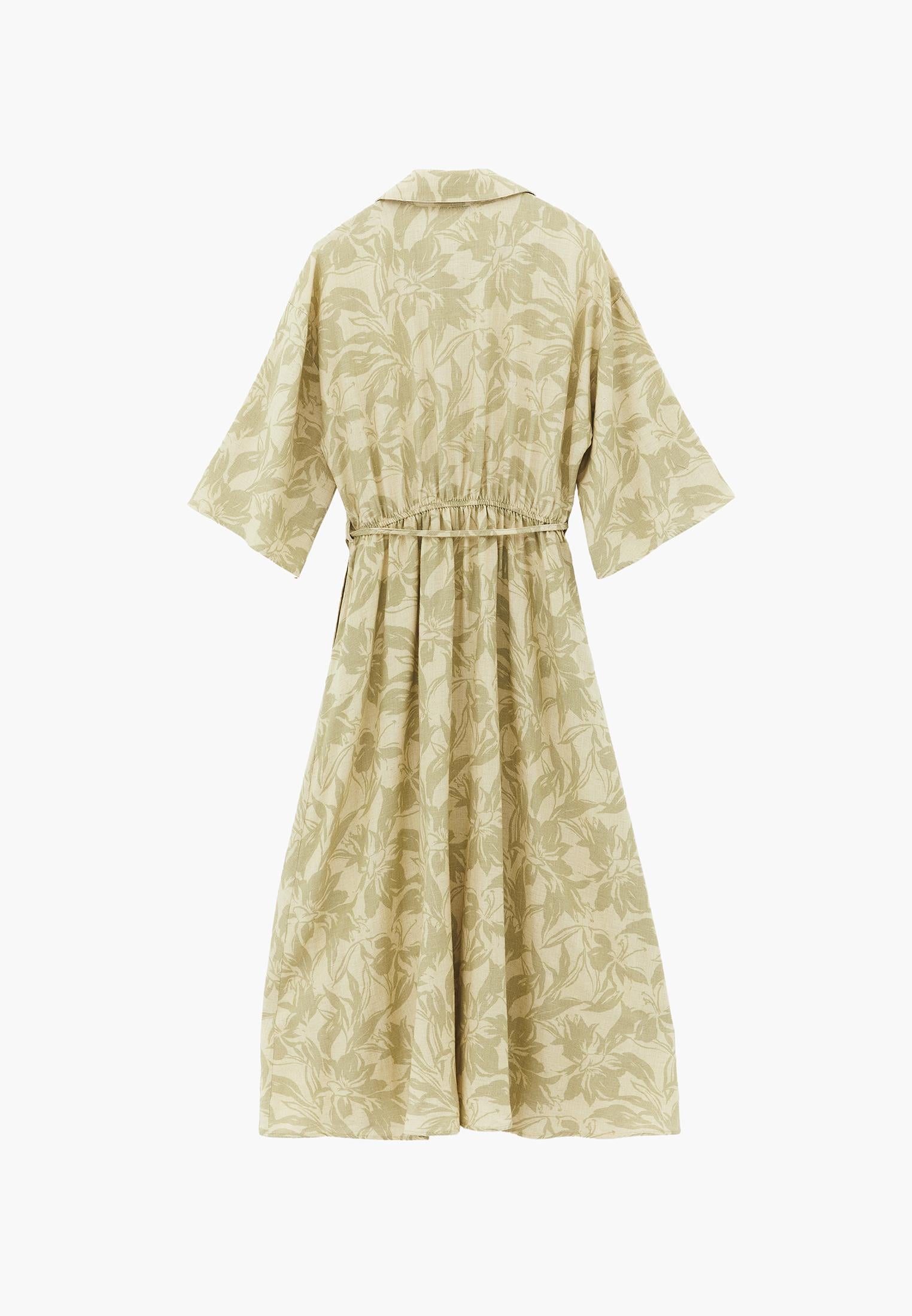 Flared Long Printed Dress - FLORAL COMB