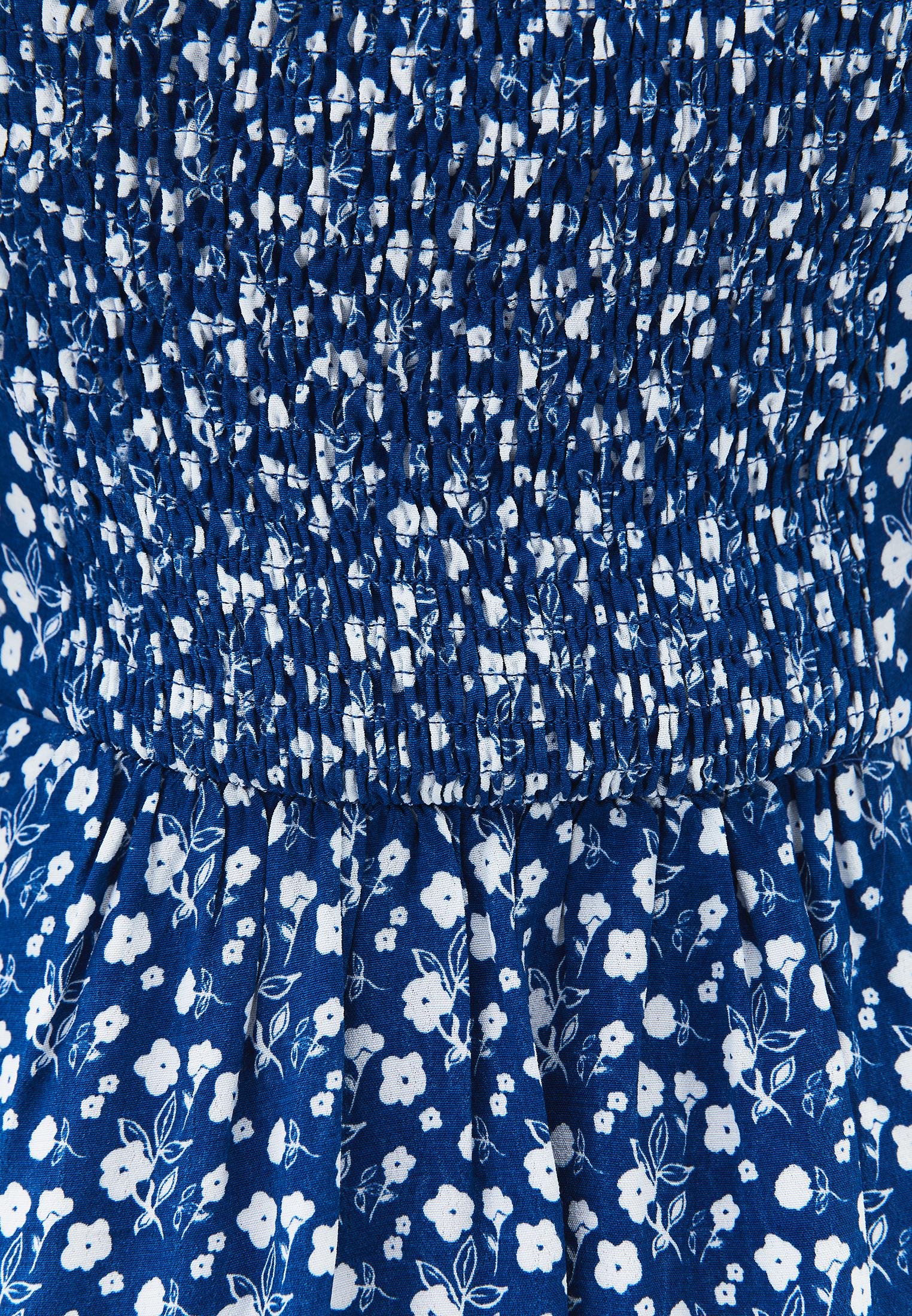 Midi Dress With Slit Detail And Sweetheart Neckline - FLORAL PRINT