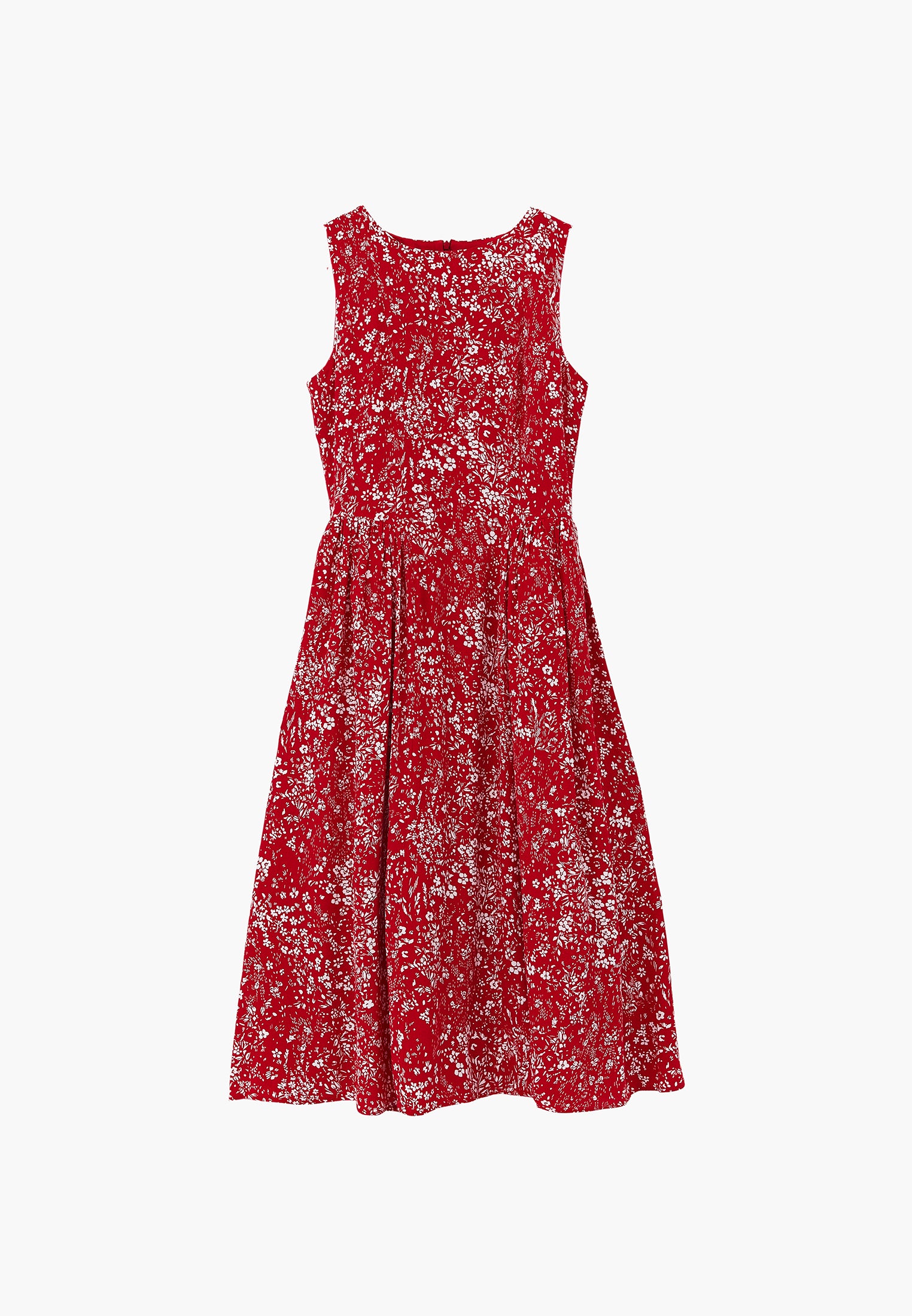 Printed Ruched Midi Dress - FLORAL PRINT