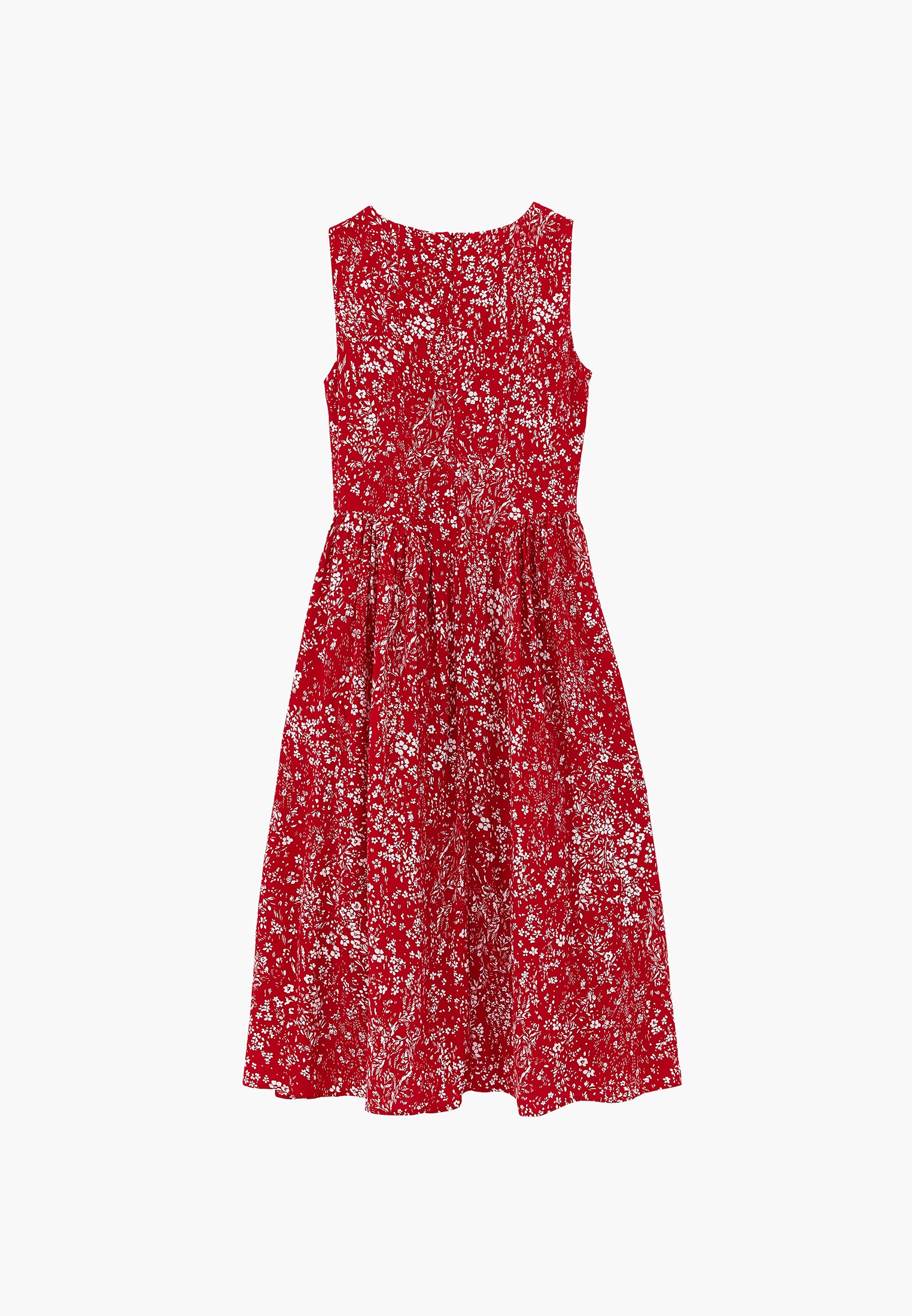 Printed Ruched Midi Dress - FLORAL PRINT