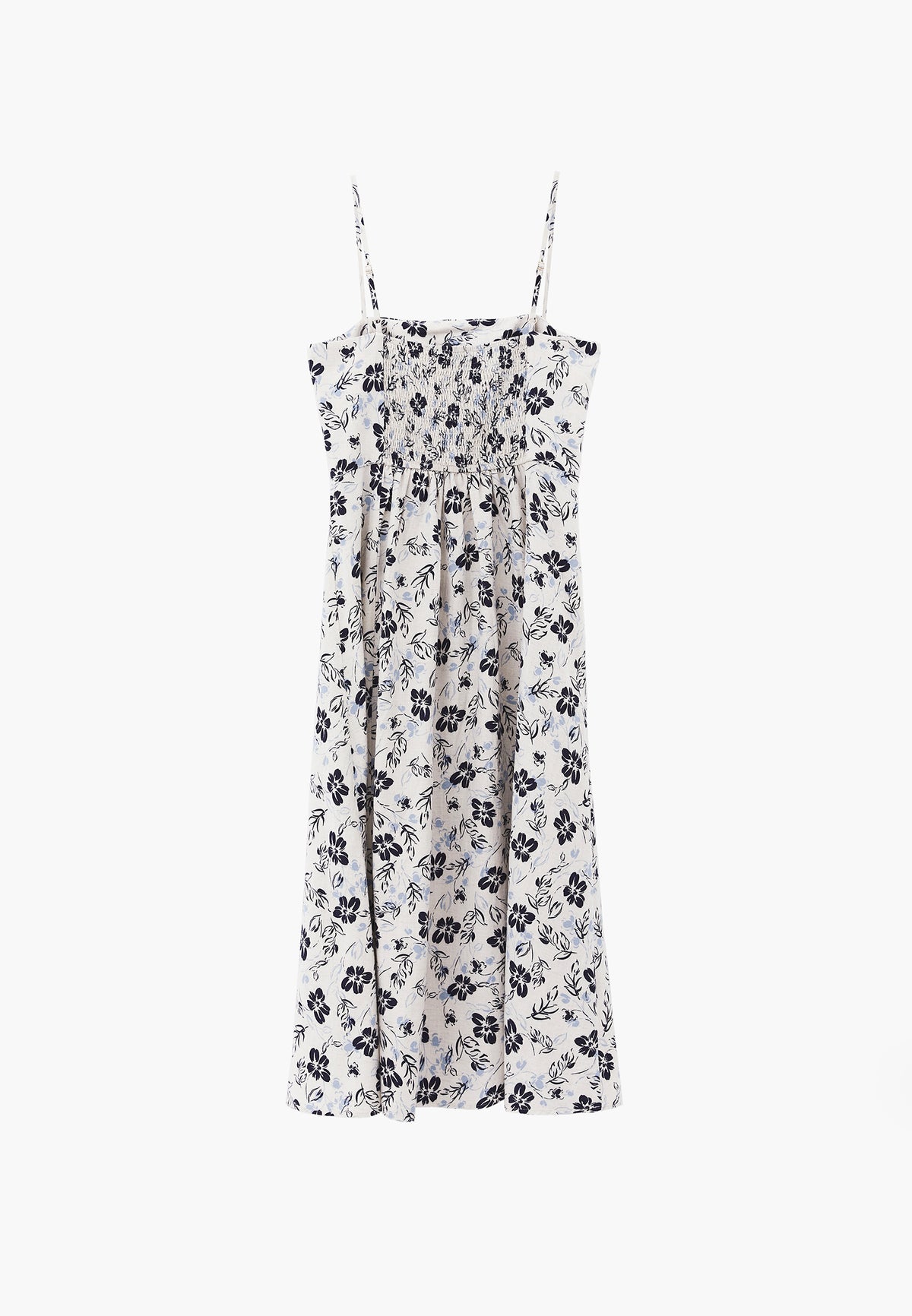 Square Neck Flared Midi Dress - Mix Color