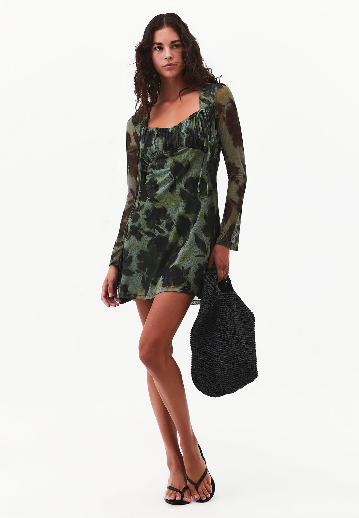 Sleeveless V-Neck Short Printed Dress - Mix Color
