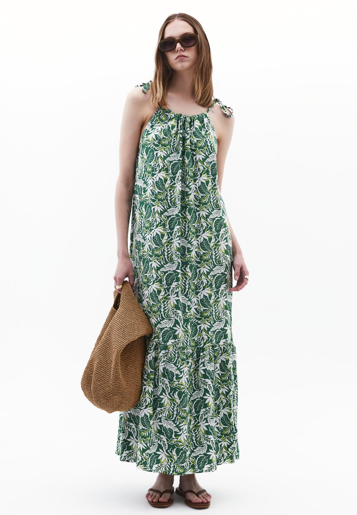 Halter Neck Tie Dress - Mix Color