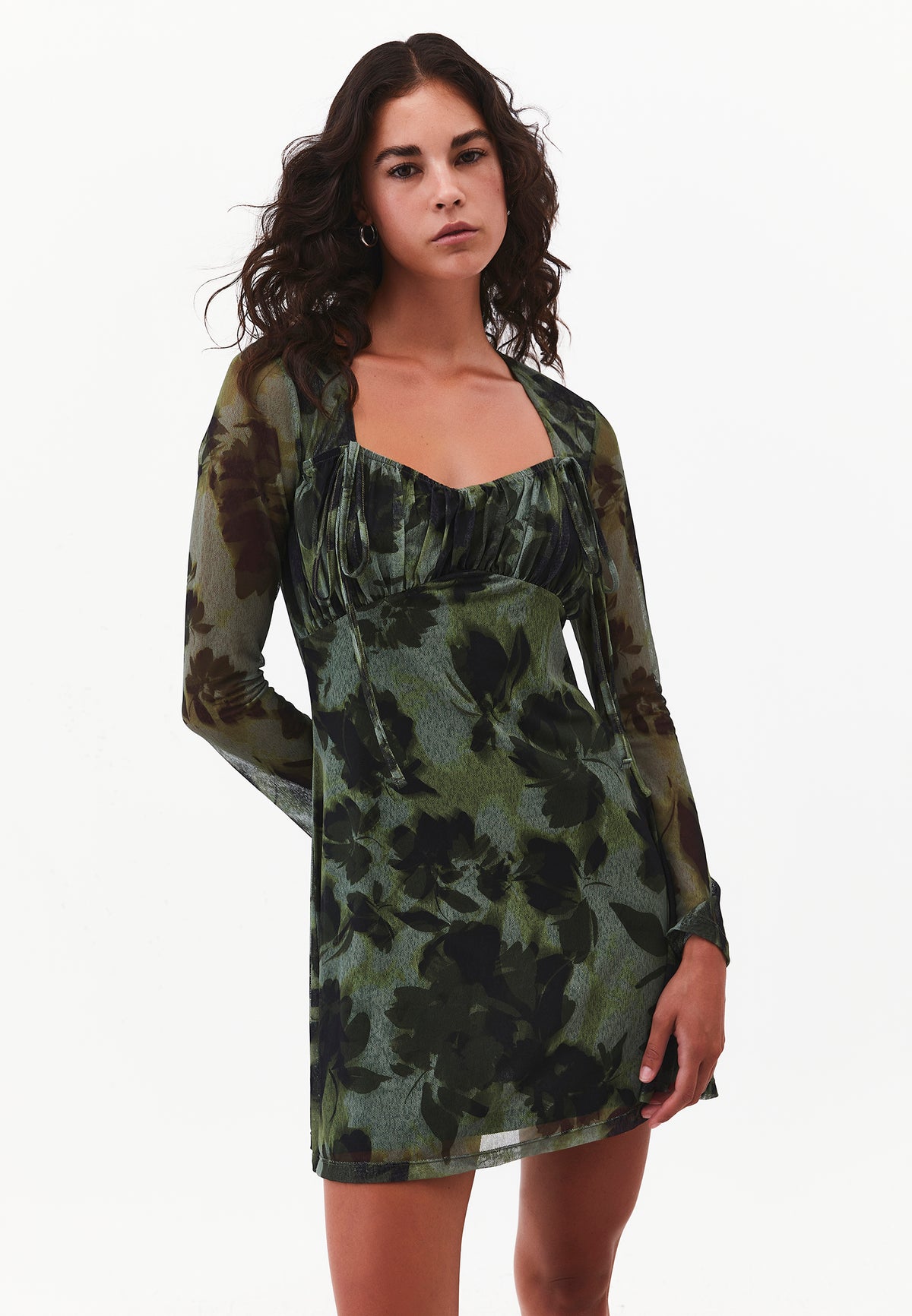 Sleeveless V-Neck Short Printed Dress - Mix Color