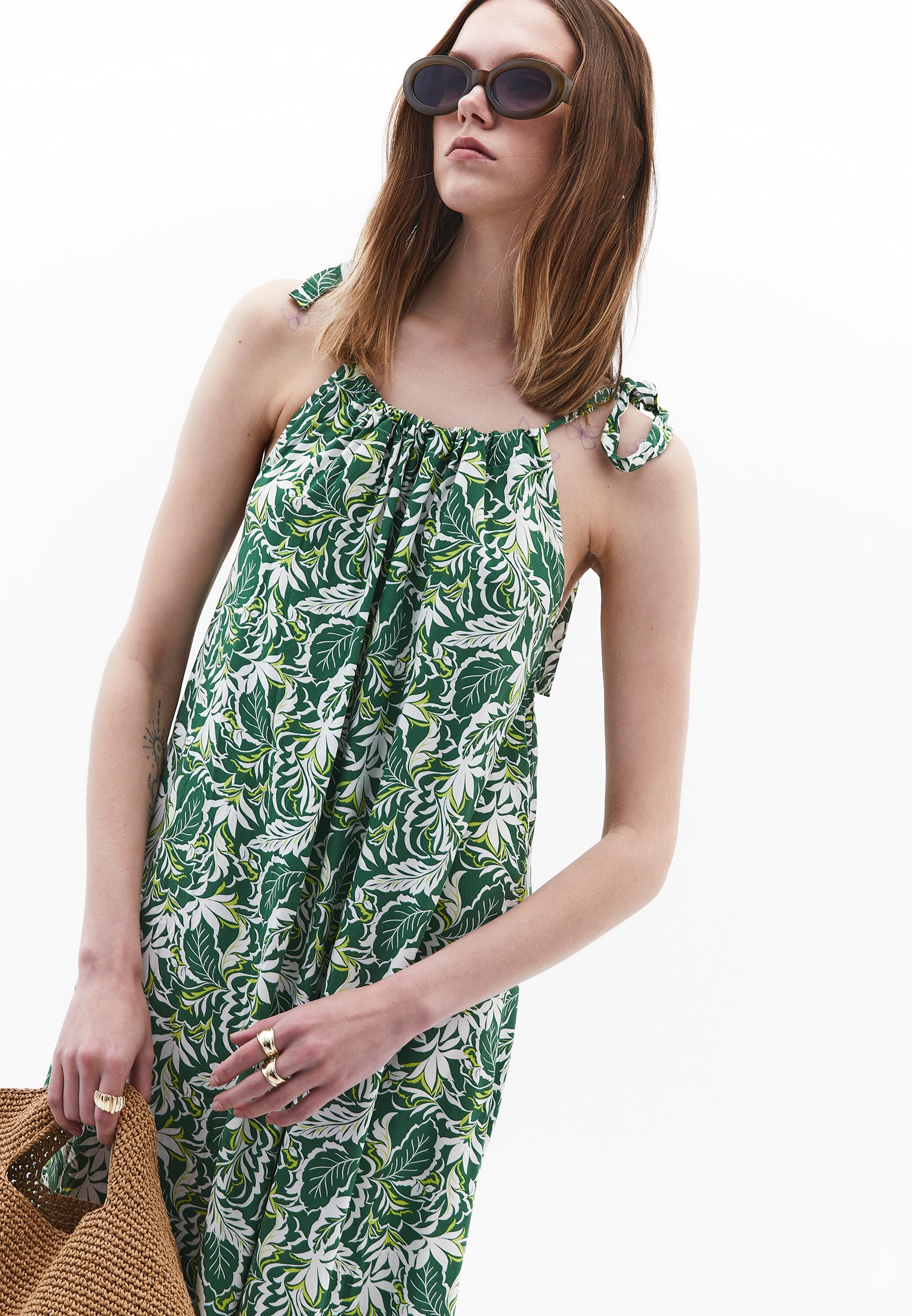 Halter Neck Tie Dress - FLOWER COMB