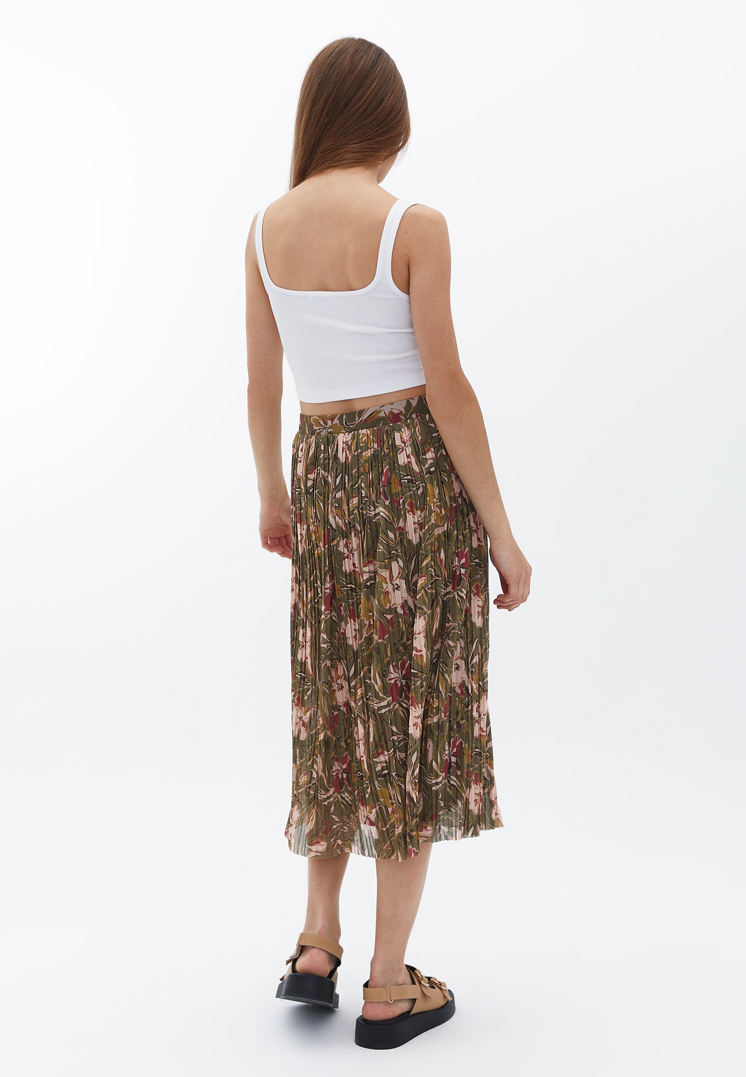 A line midi skirt - FLOWER COMB