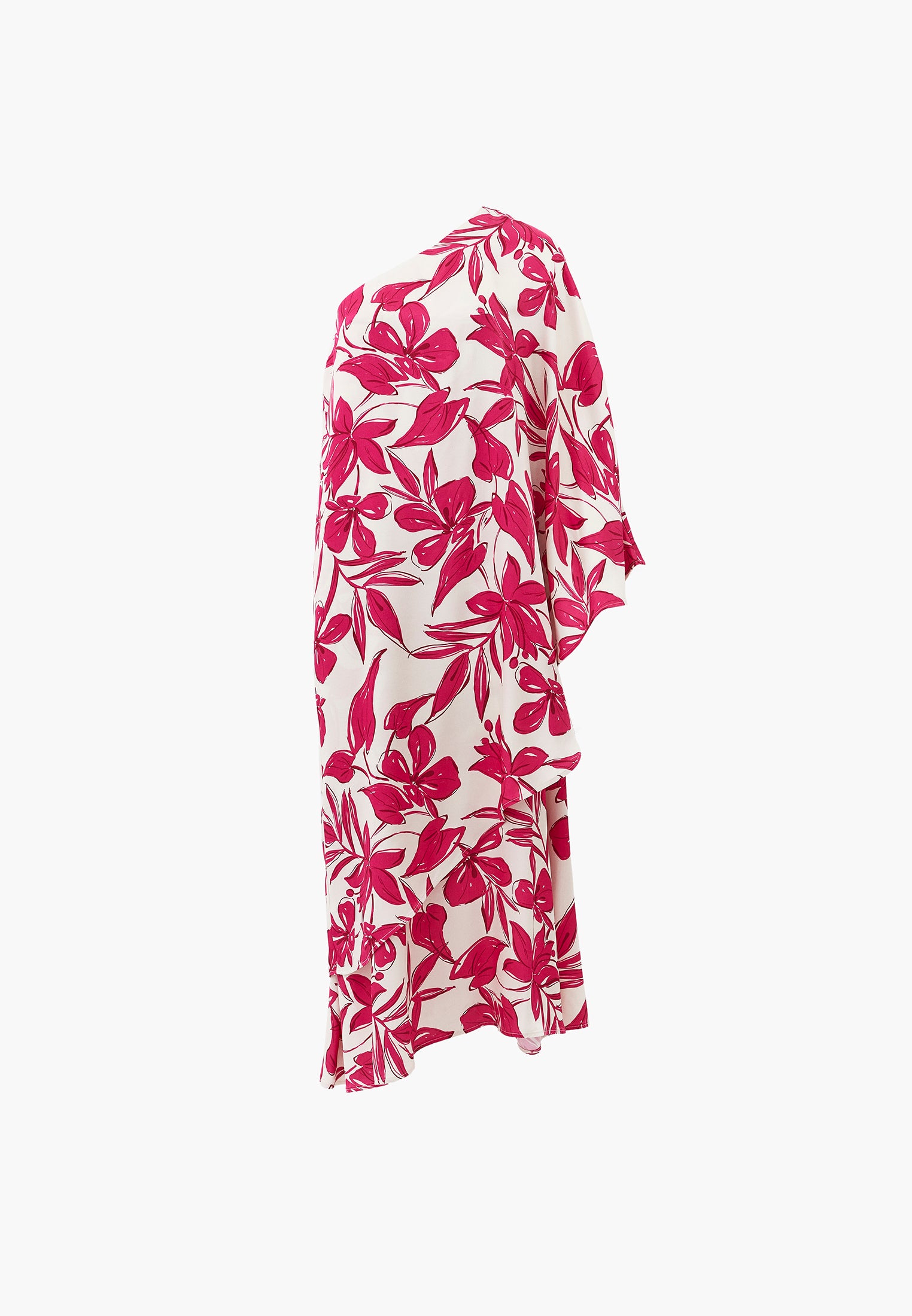 Asymmetric One Shoulder Long Dress - FLOWER COMB