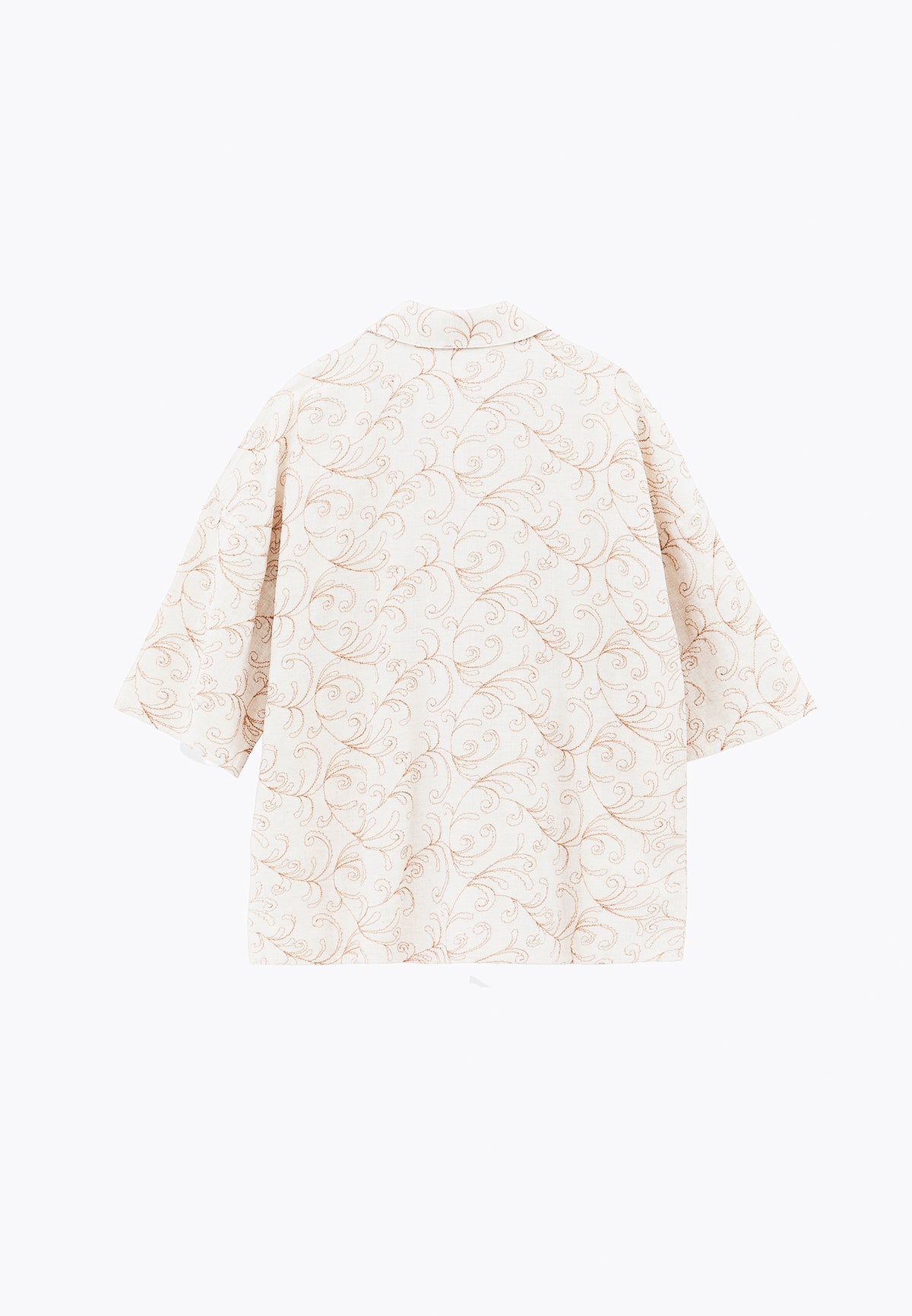 Shirt Collar Embroidered Tunic Shirt - Mix Color