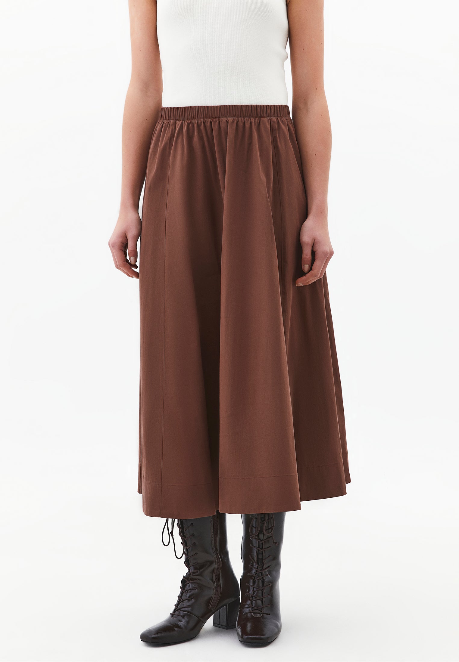 High Waist Flared Skirt - FONDUE FUDGE