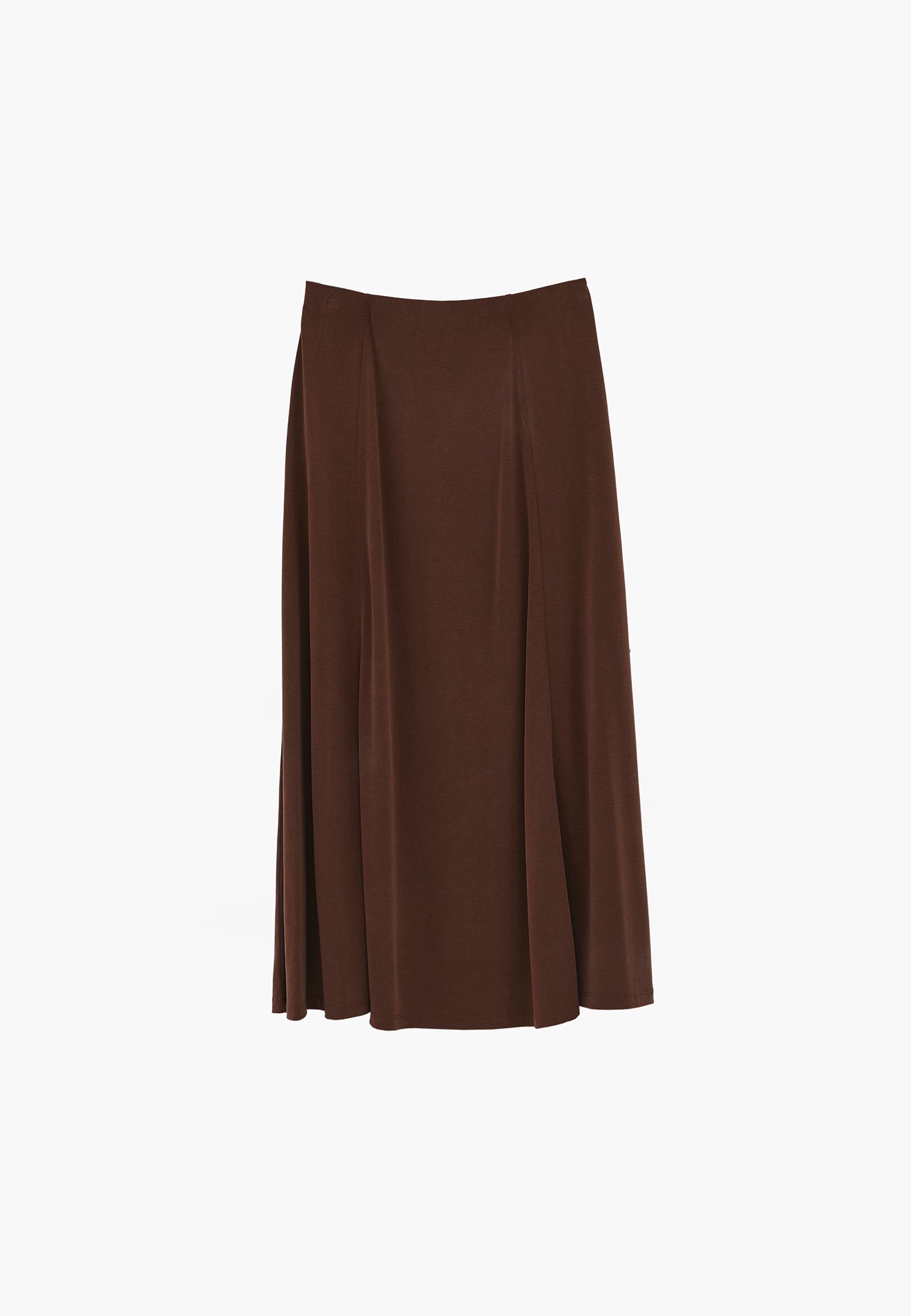 High Waist A Line Midi Skirt - FONDUE FUDGE