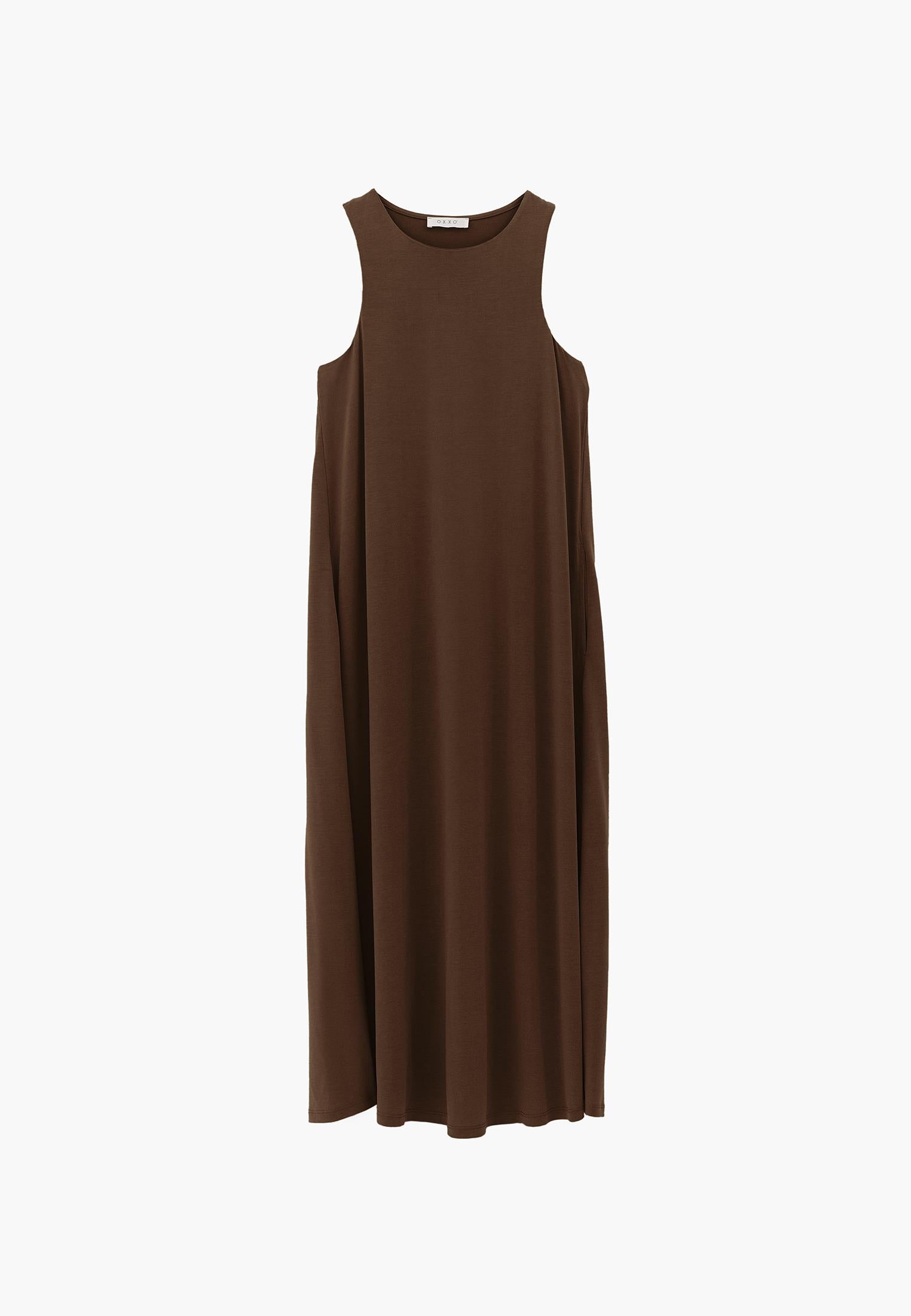 Halter Neck A-Line Midi Dress - FONDUE FUDGE
