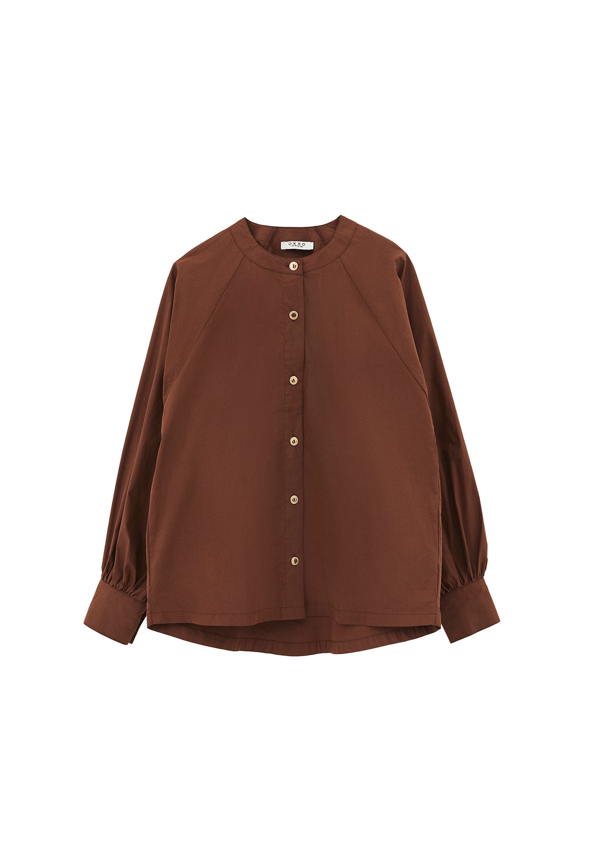 Oversize Raglan Sleeve Shirt - Brown