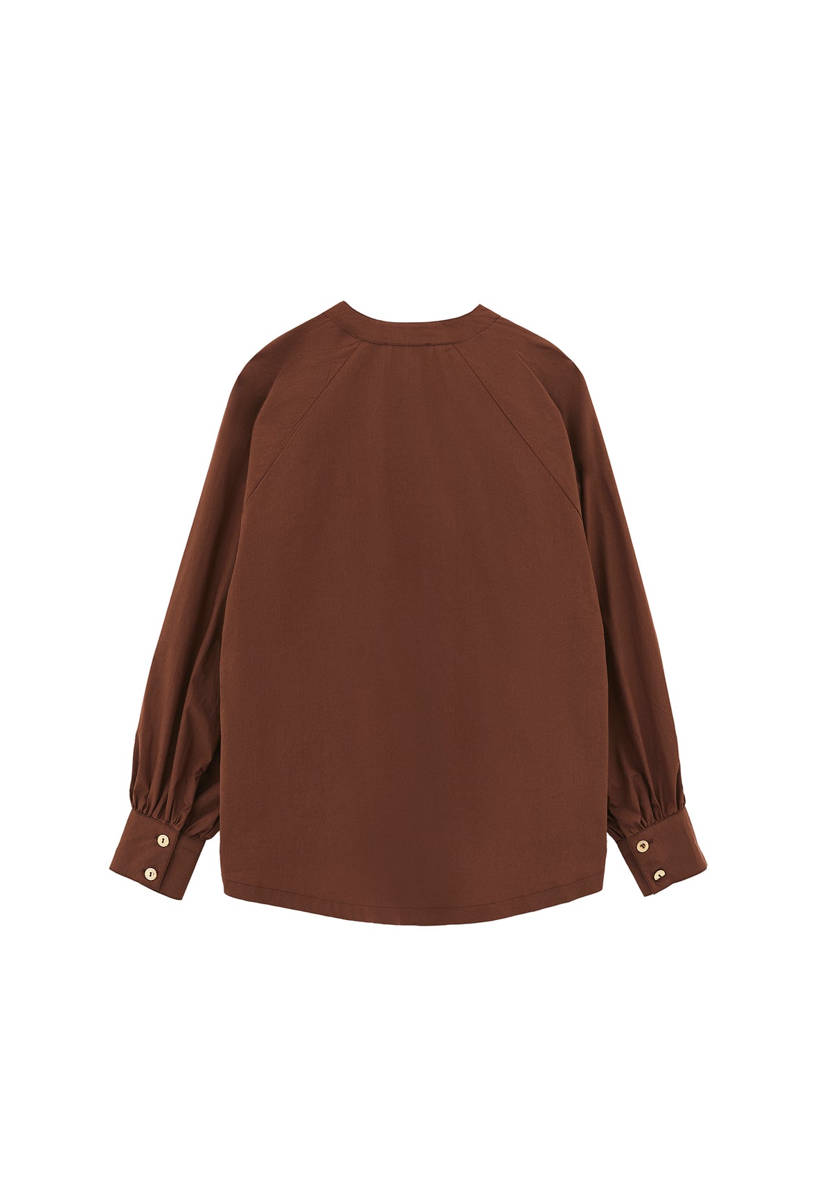 Oversize Raglan Sleeve Shirt - Brown