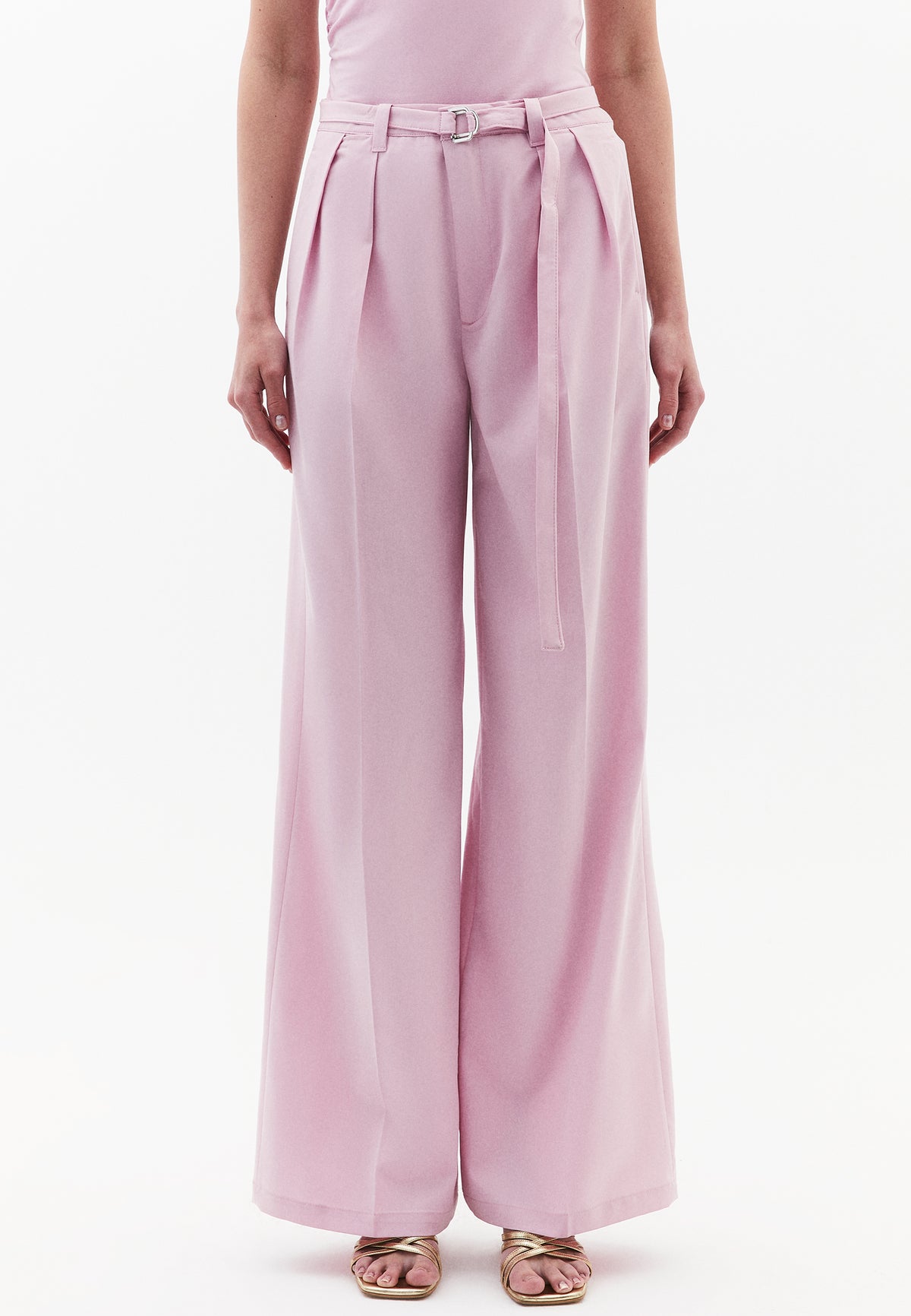 High Waist Wide Leg Pants - FRAGRANT LILAC