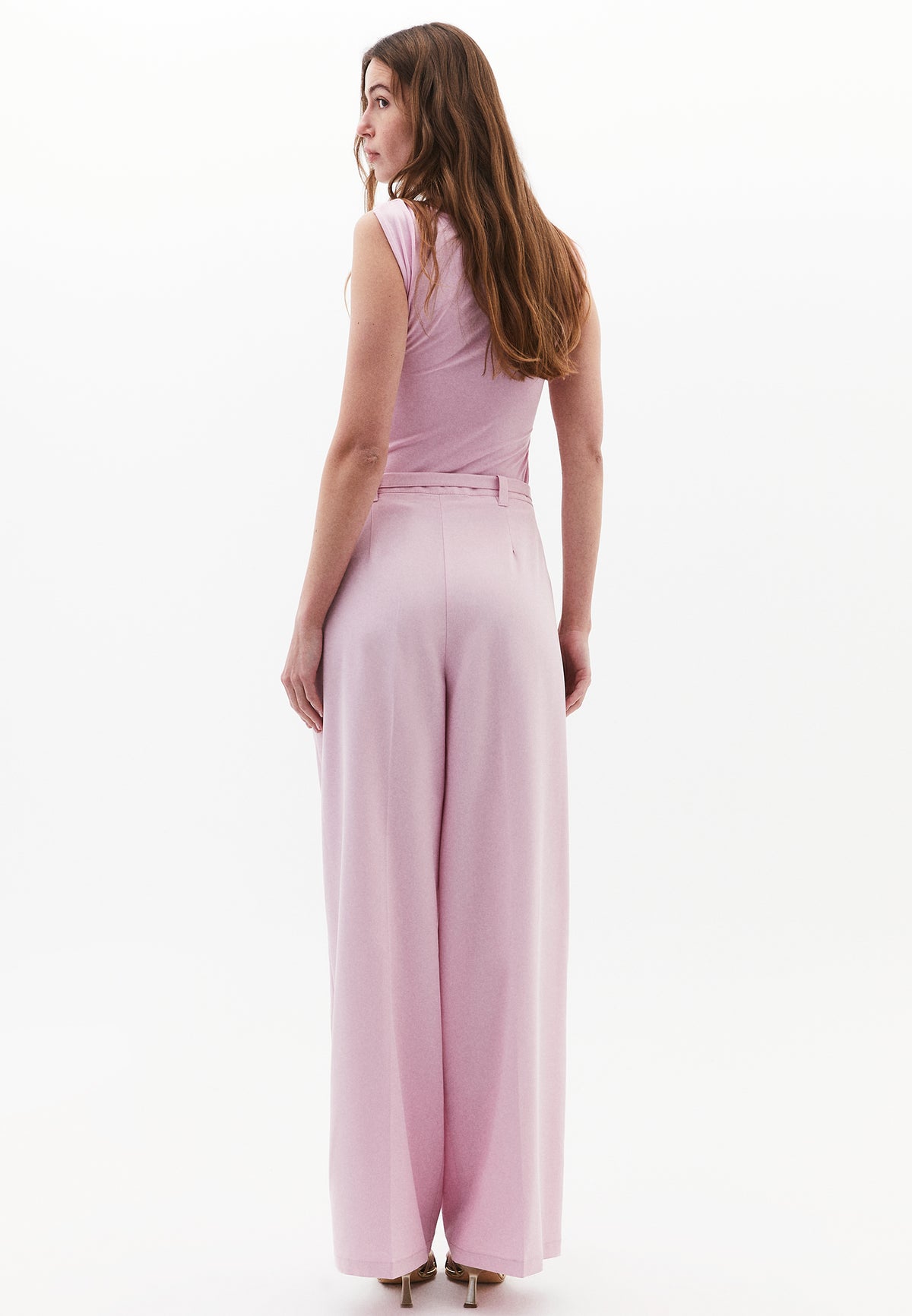 High Waist Wide Leg Pants - FRAGRANT LILAC
