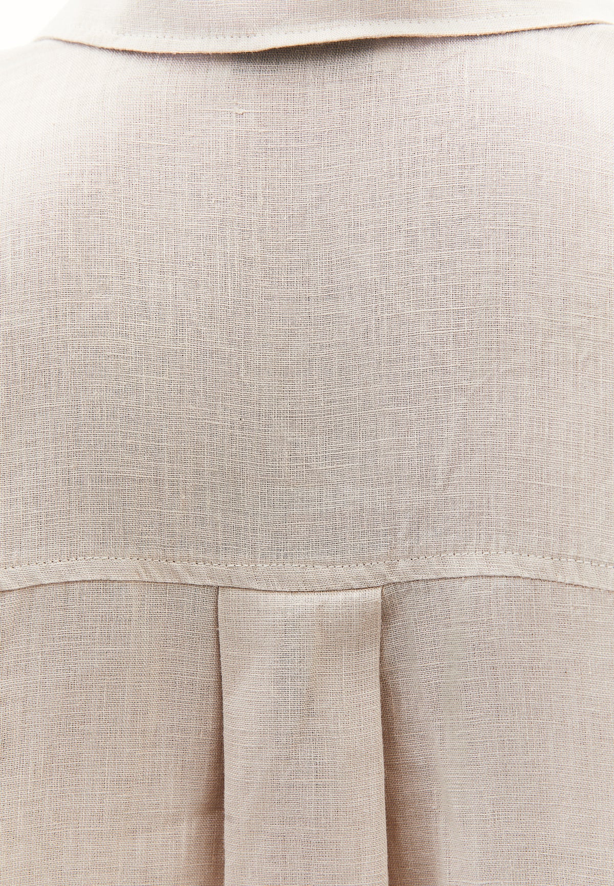 Linen Shirt With Large Fit And Buttons - Beige
