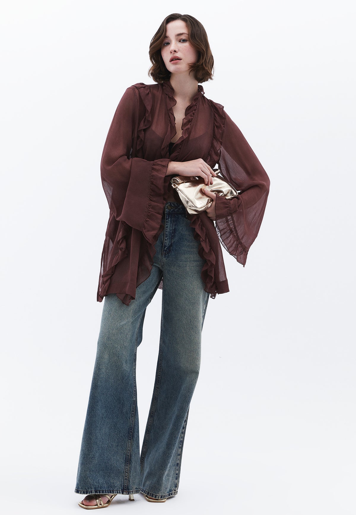 Tunic Length Oversize Kimono - FRENCH ROAST