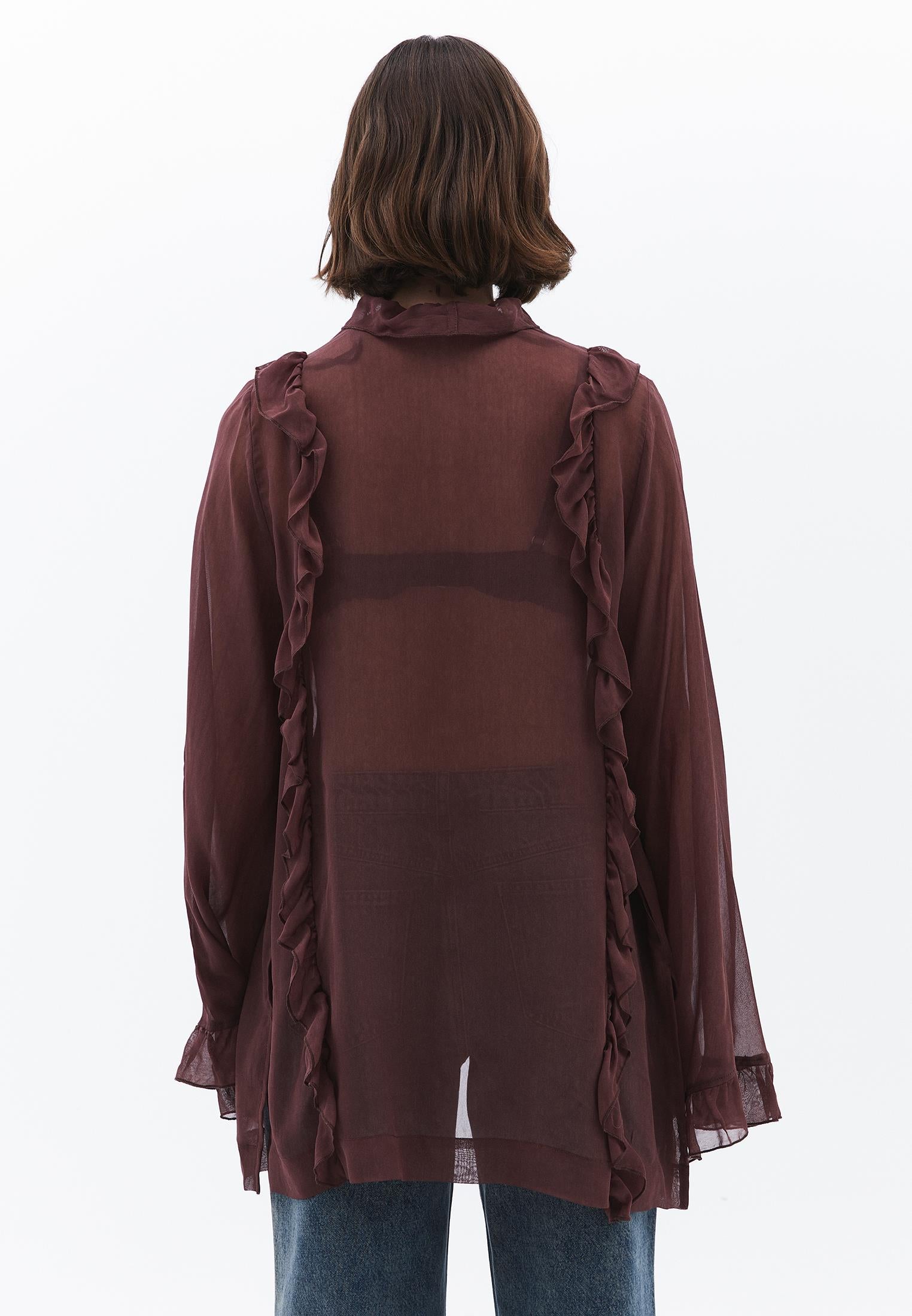 Tunic Length Oversize Kimono - FRENCH ROAST