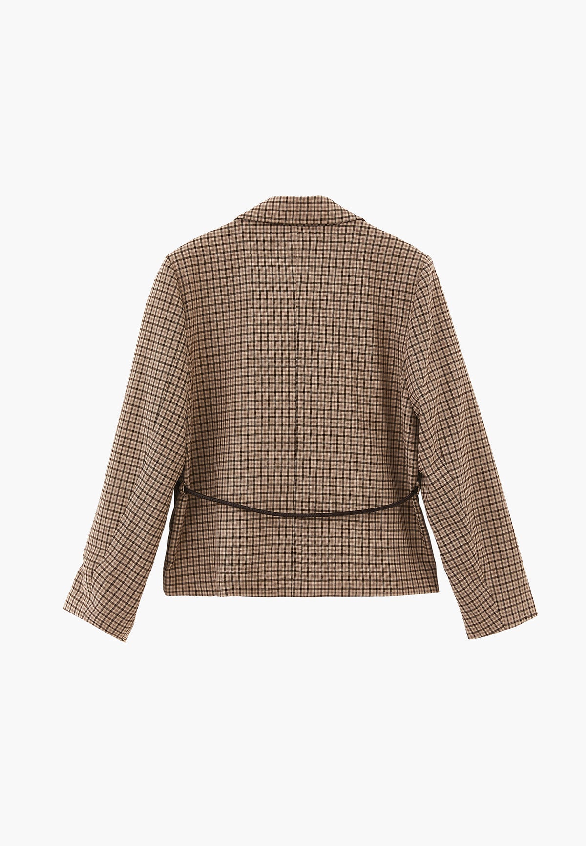 Standard Blazer Jacket with Belt Detail - Mix Color