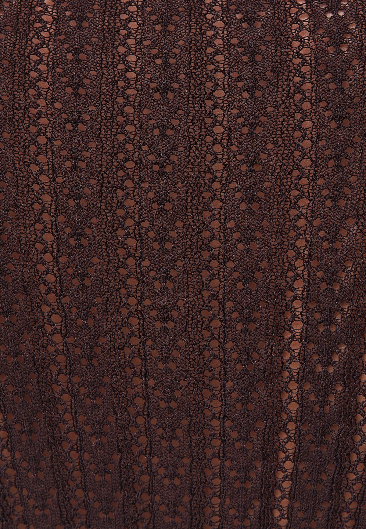 High Neck Long Sleeve Knit Sweater - Brown