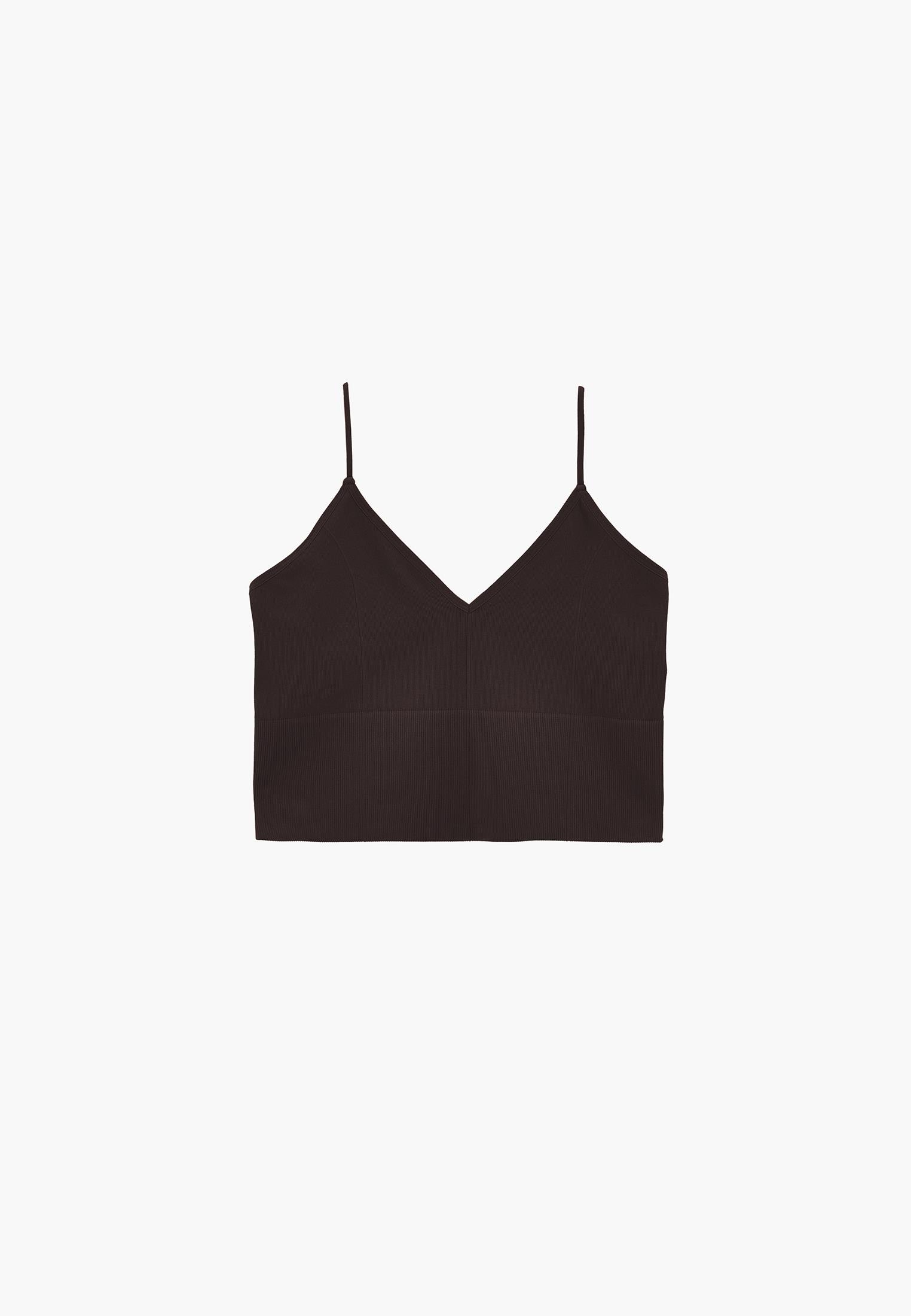 V-Neck Cropped Top - GANACHE