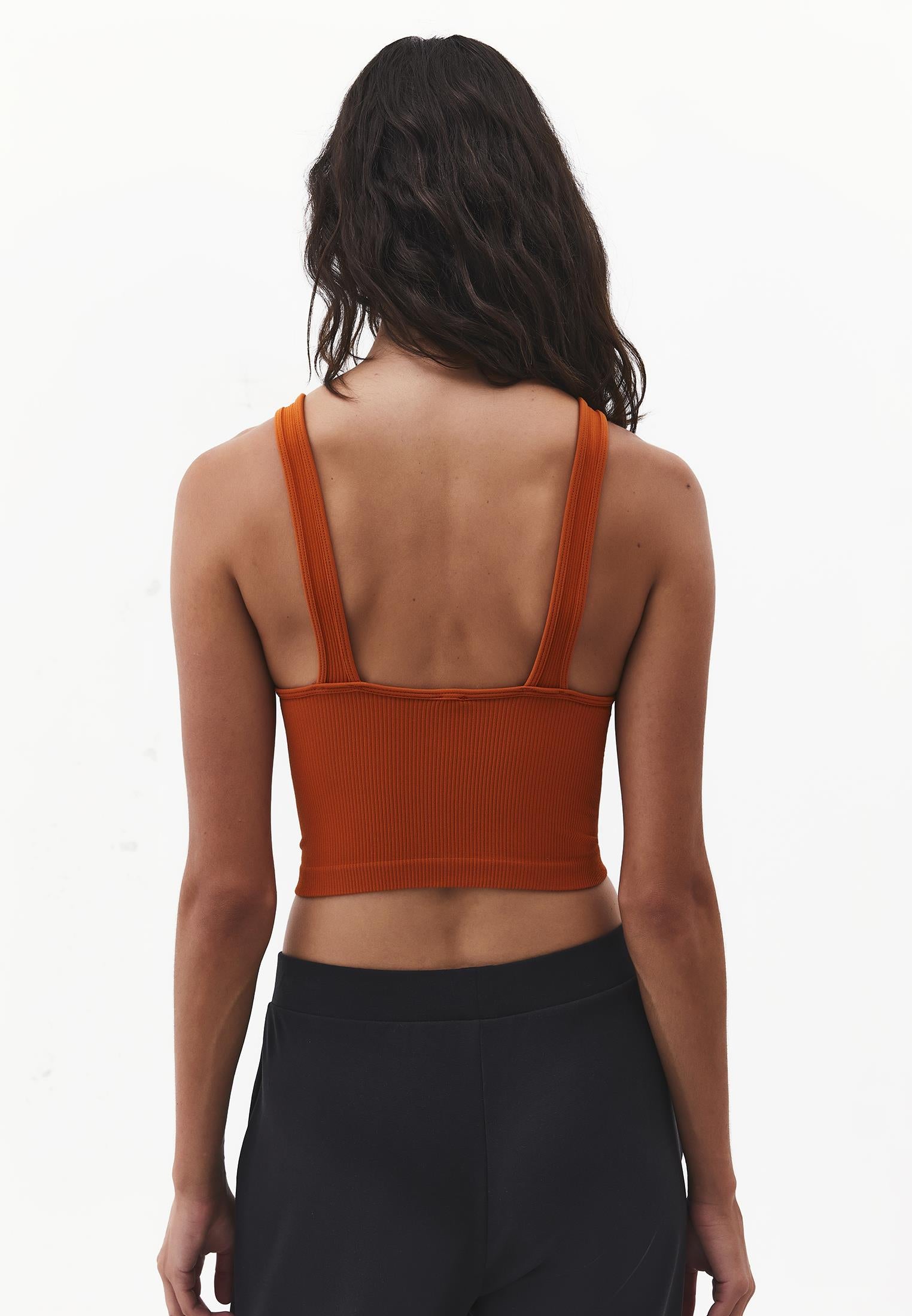 V Neck Bodycon Top - GOLD FLAME